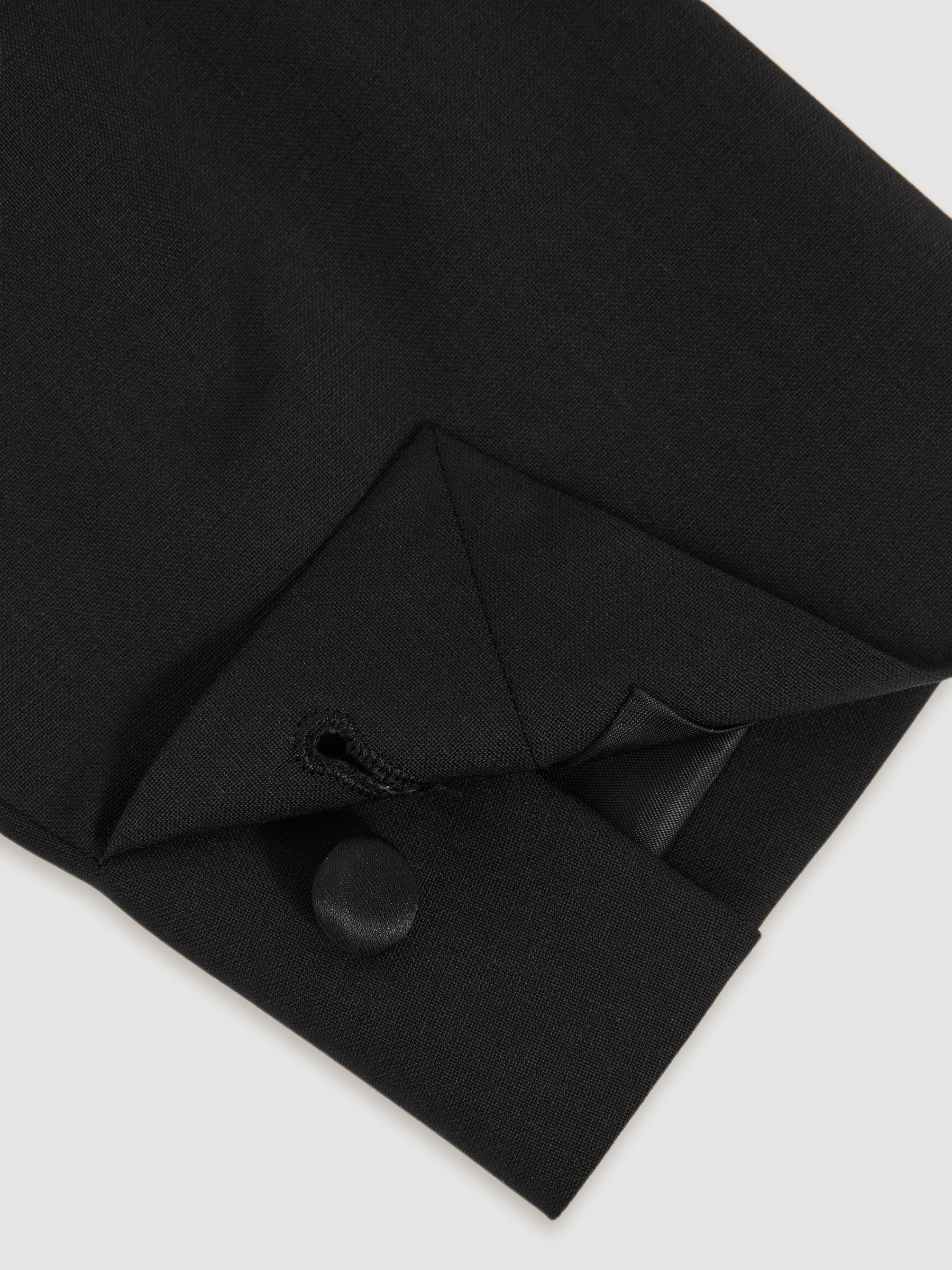 Regular Fit Single Breasted Tuxedo Jacket in Black Product Image