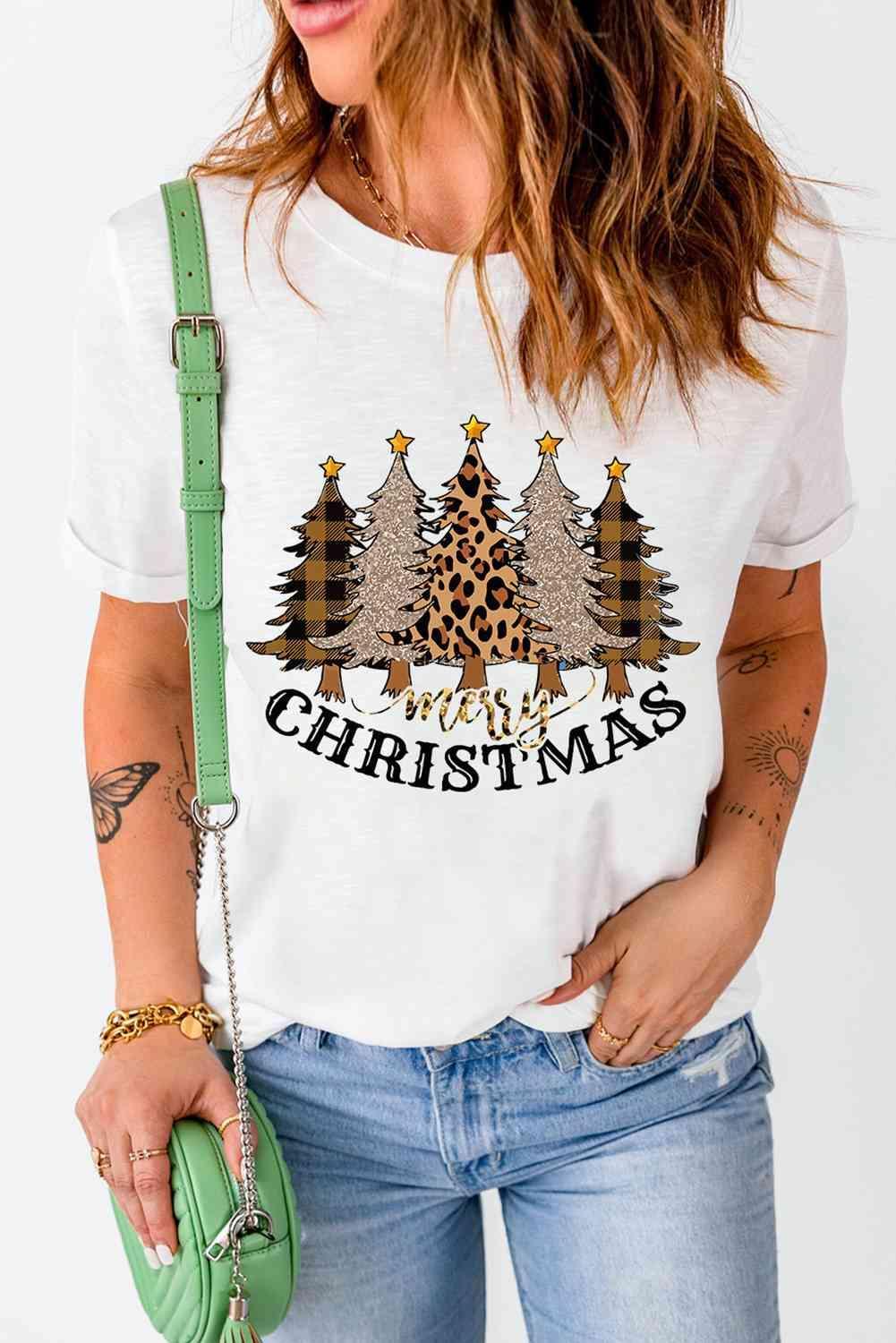 Women's MERRY CHRISTMAS Graphic T-Shirt Product Image