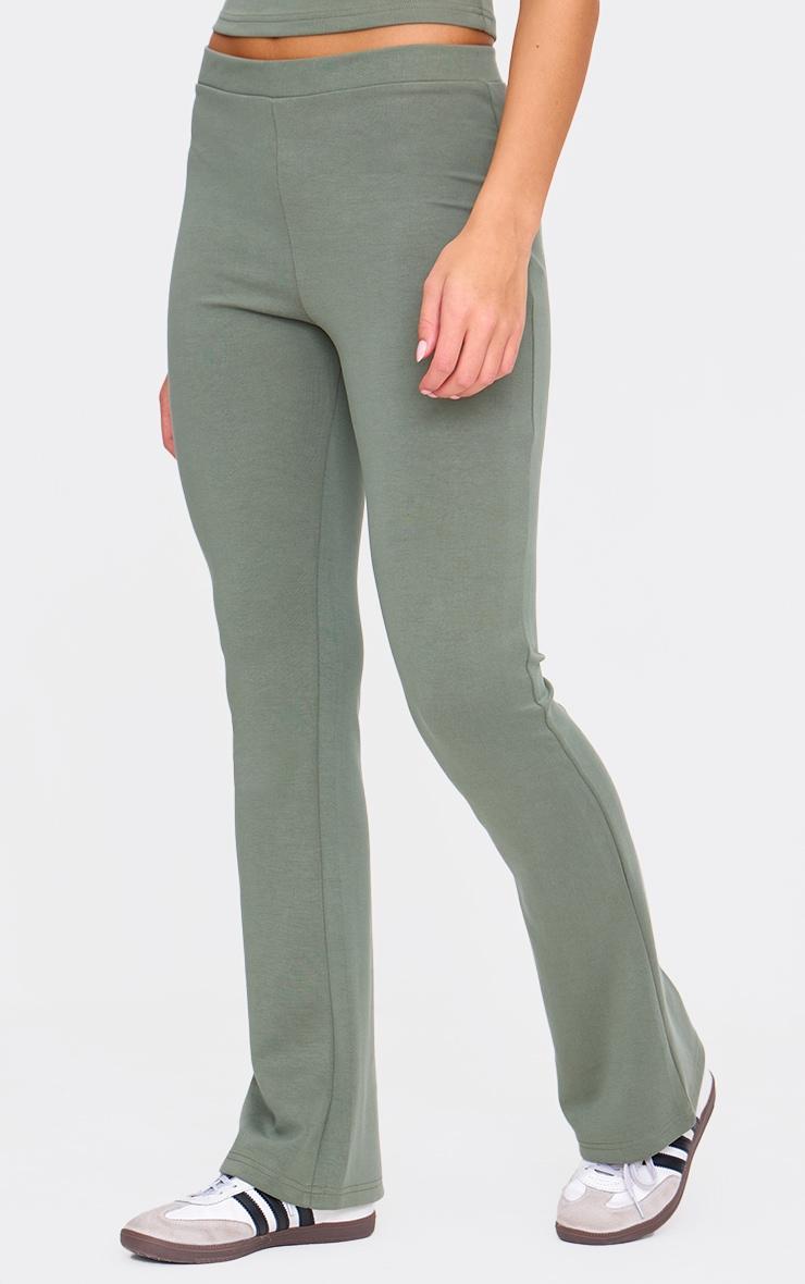 Khaki Premium Soft Touch Skinny Flare Pants Product Image