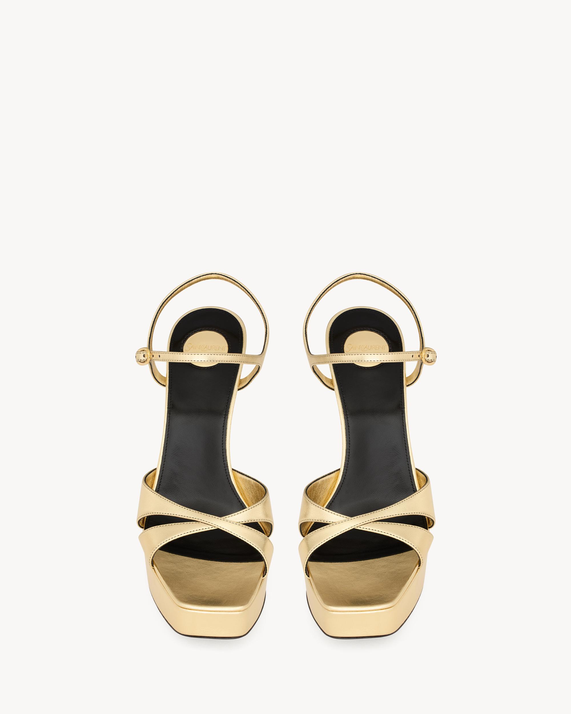 DEBBIE platform sandals in metallic leather Product Image