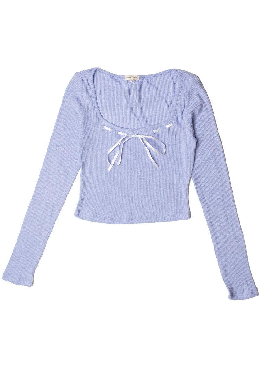 Long Sleeve Ribbon Bow Top Product Image