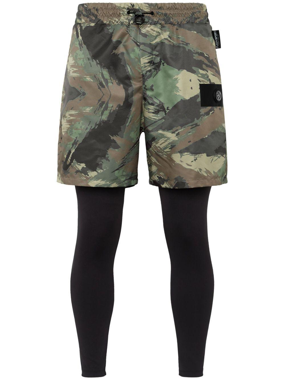 camouflage-print layered track pants Product Image