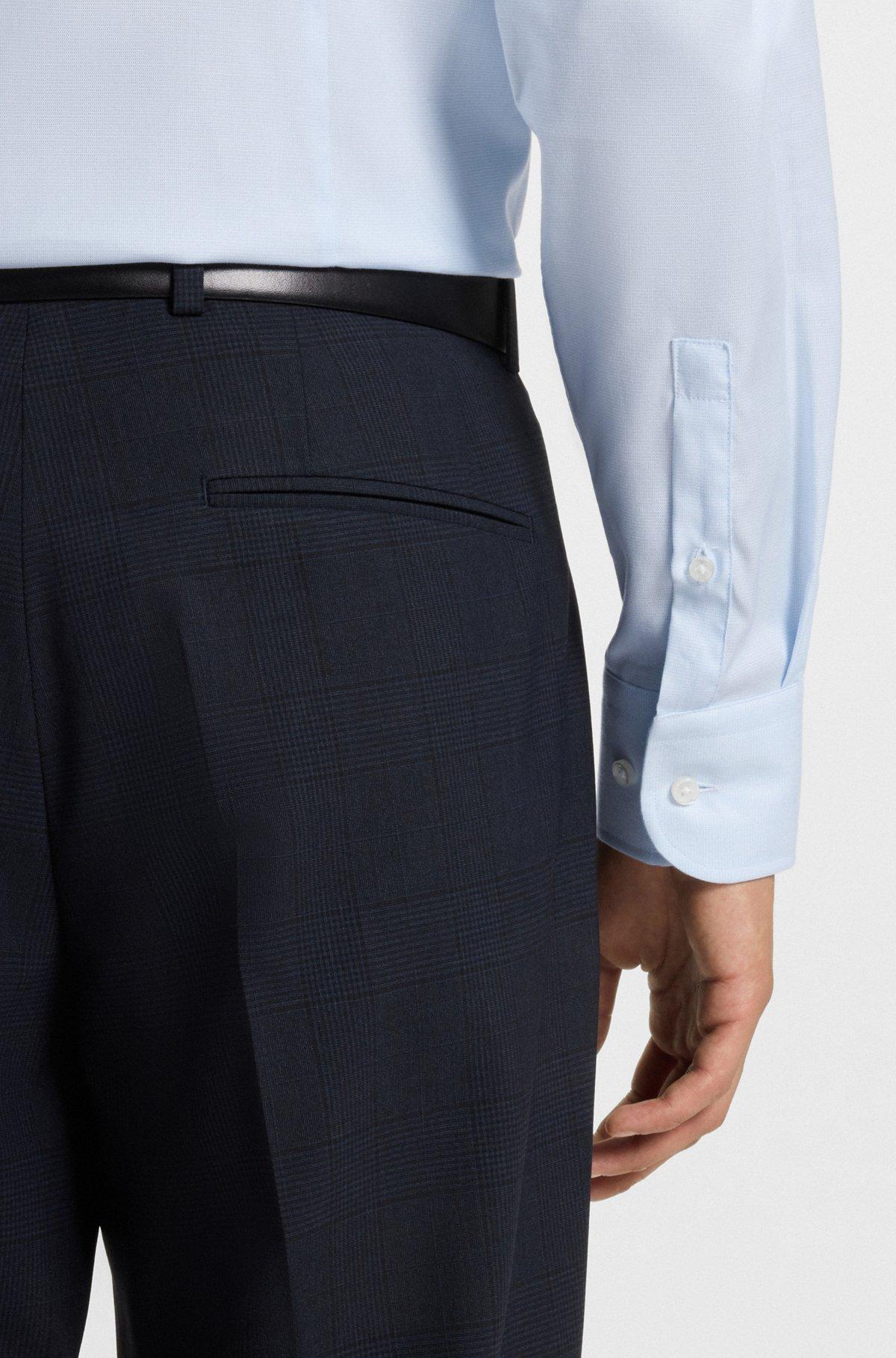 Slim-fit shirt in a structured cotton blend Product Image