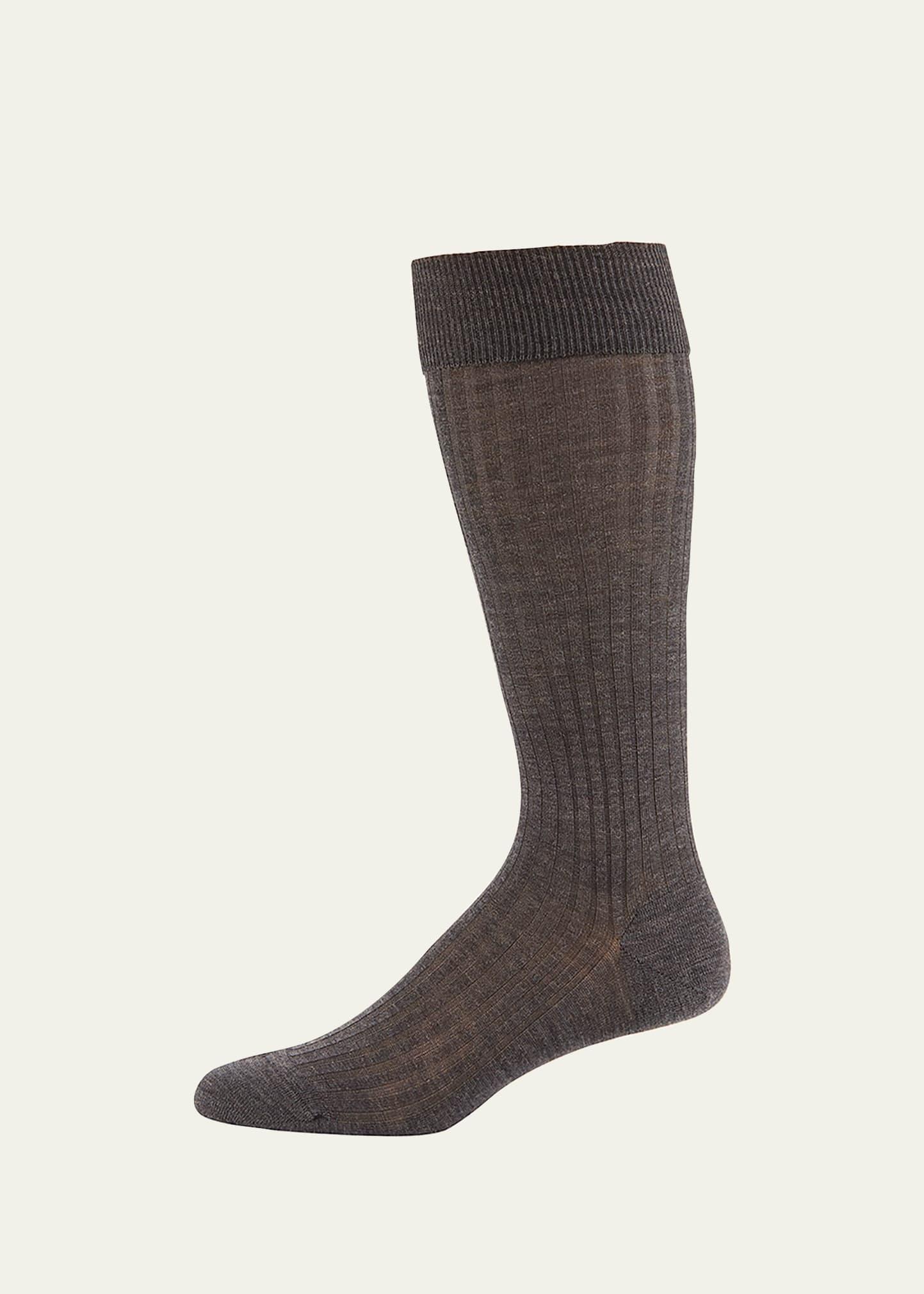 Mens Laburnum Over-the-Calf Ribbed Merino Wool Socks, Size M Product Image