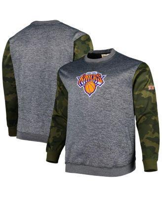 Mens Fanatics Branded Heather Charcoal New York Knicks Big & Tall Camo Stitched Sweatshirt Product Image