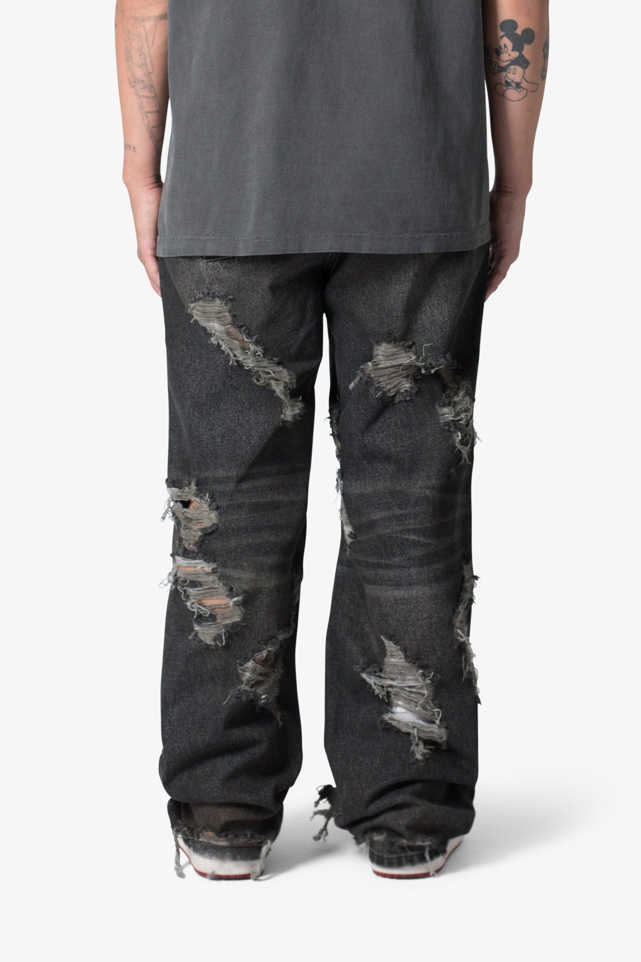 Ultra Baggy Decimated Denim - Black Product Image