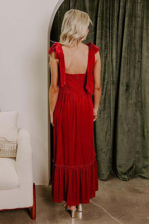 Cranberry Martini Velvet Midi in Red Product Image