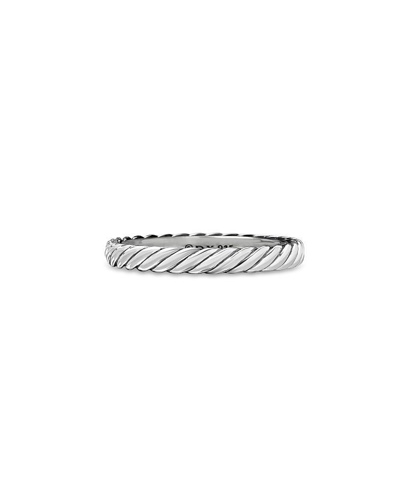 Womens Cable Collectibles Stack Ring in Sterling Silver, 3mm Product Image