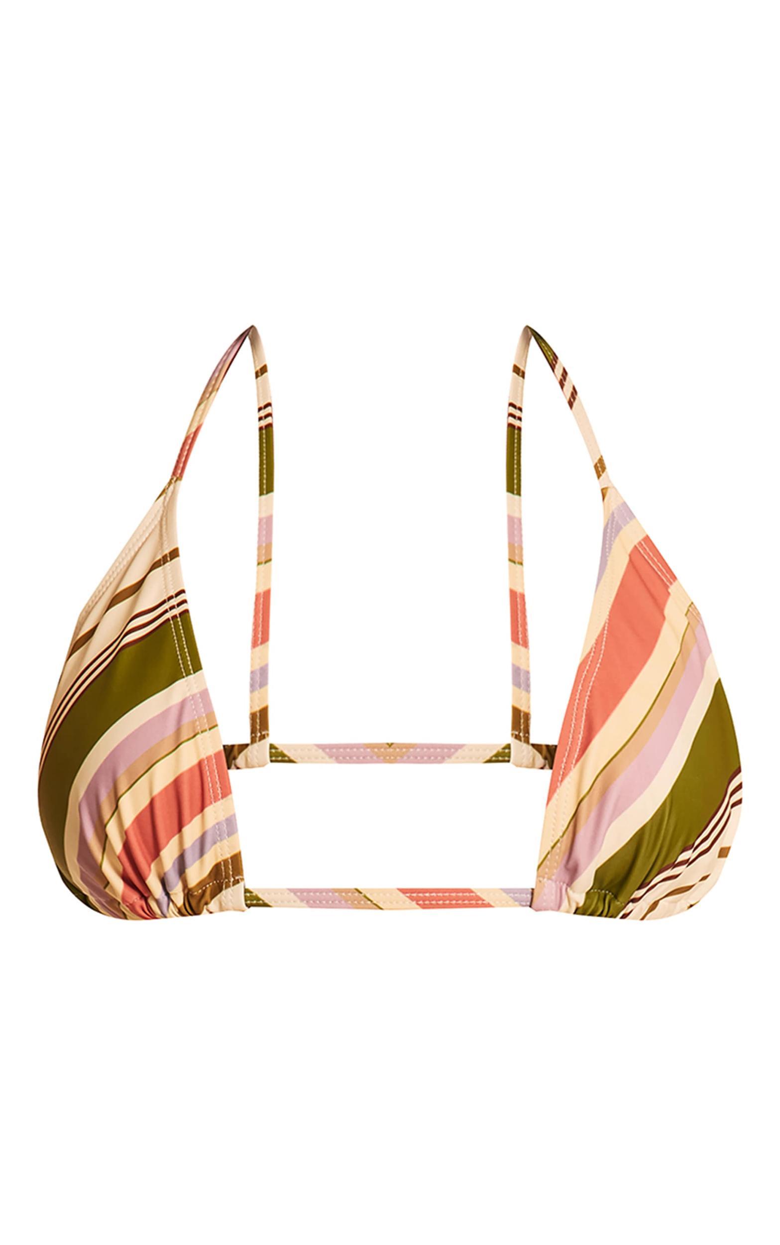 Multi Diagonal Stripe Triangle Bikini Top Product Image