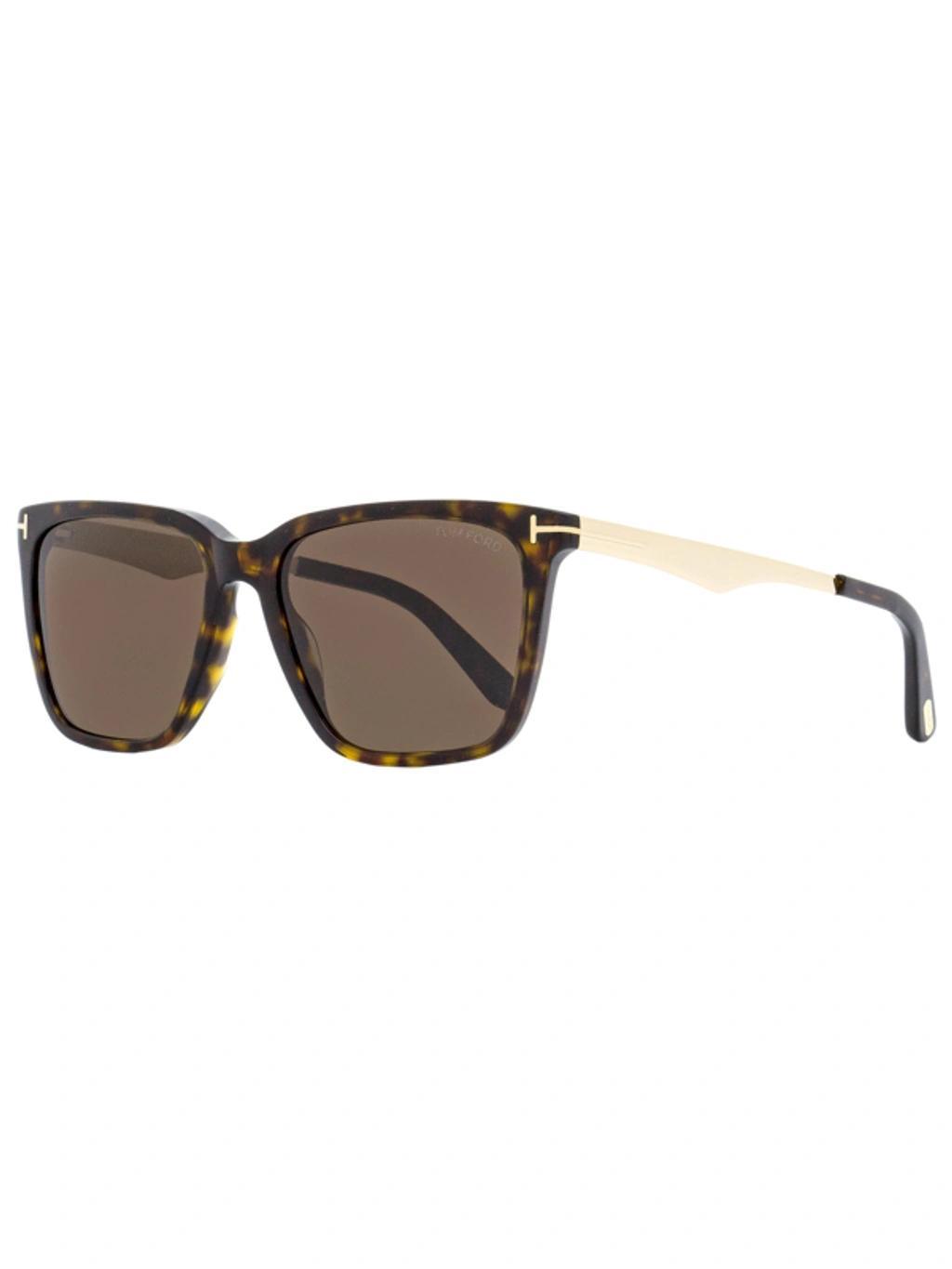 TOM FORD Garrett 54mm Polarized Square Sunglasses In Dark Havana Product Image