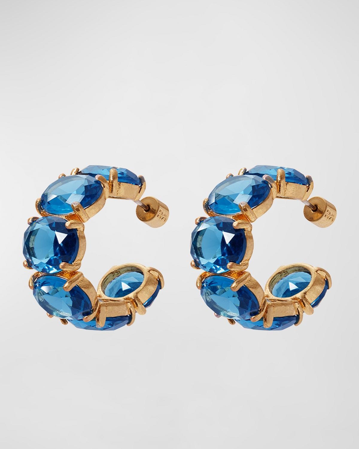 Womens Gem Palace Royals Goldtone & Glass Stone Hoop Earrings Product Image