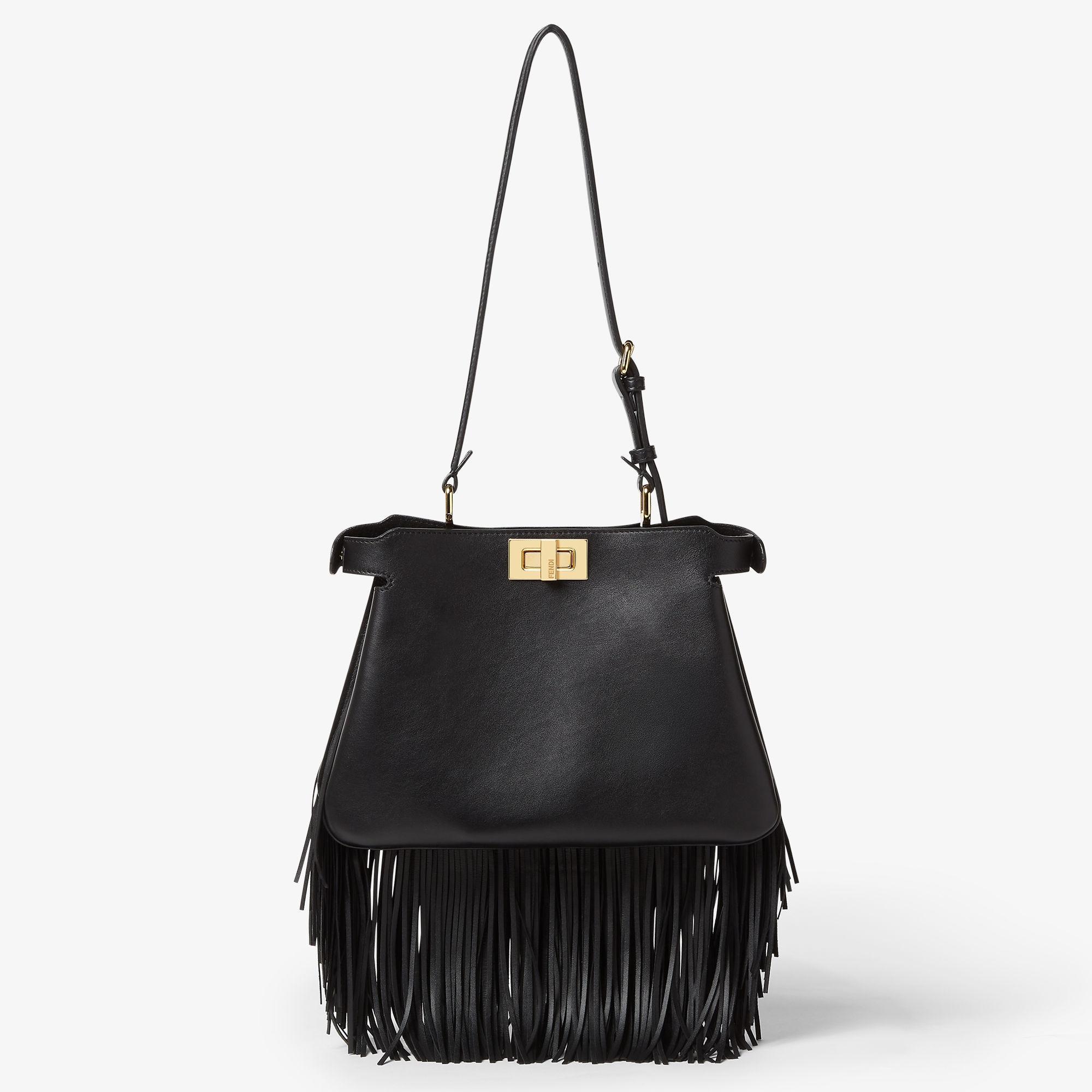 Peekaboo Soft SmallBlack leather bag Product Image