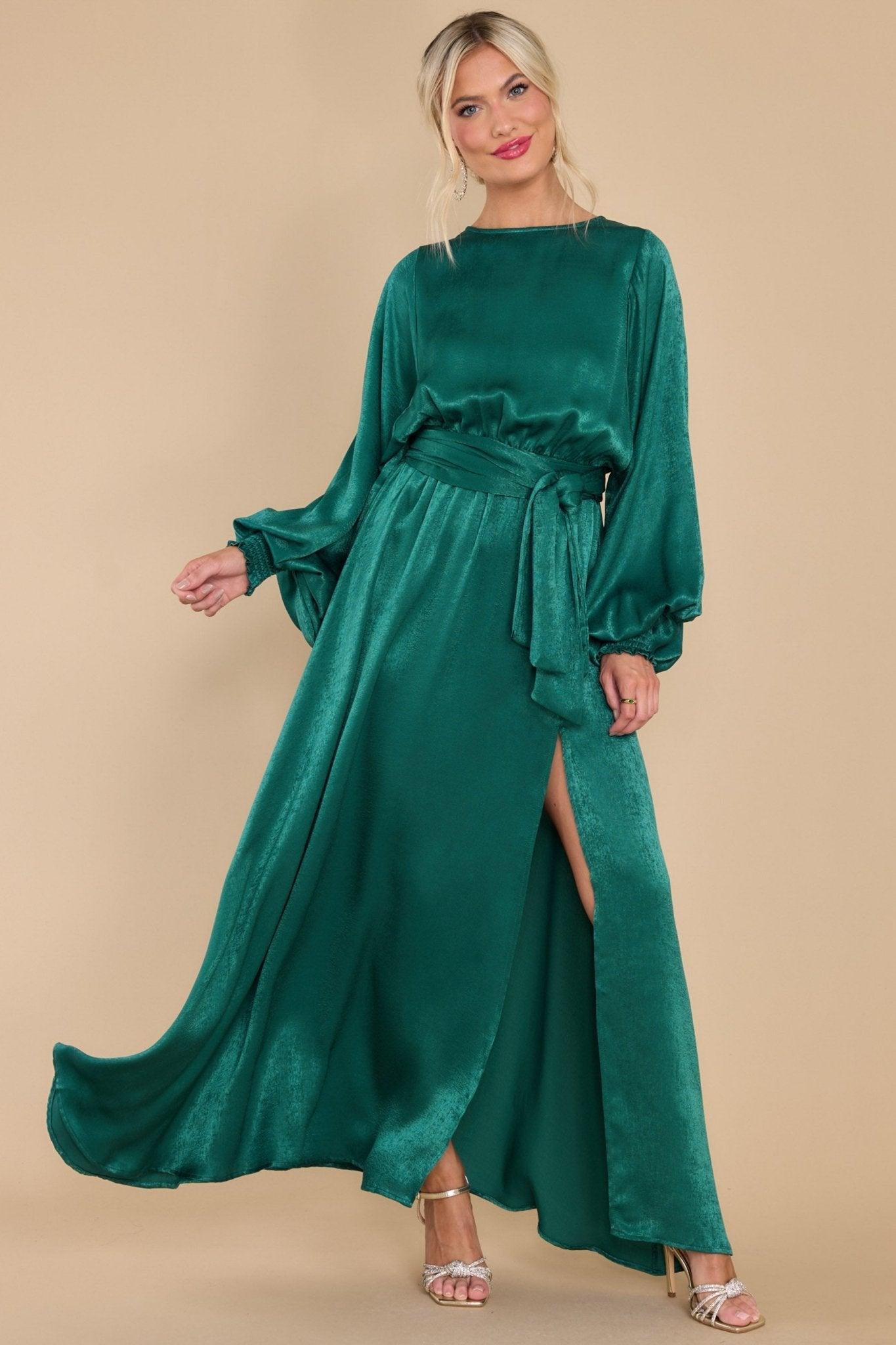 Aura Like A Princess Emerald Maxi Dress Green Product Image