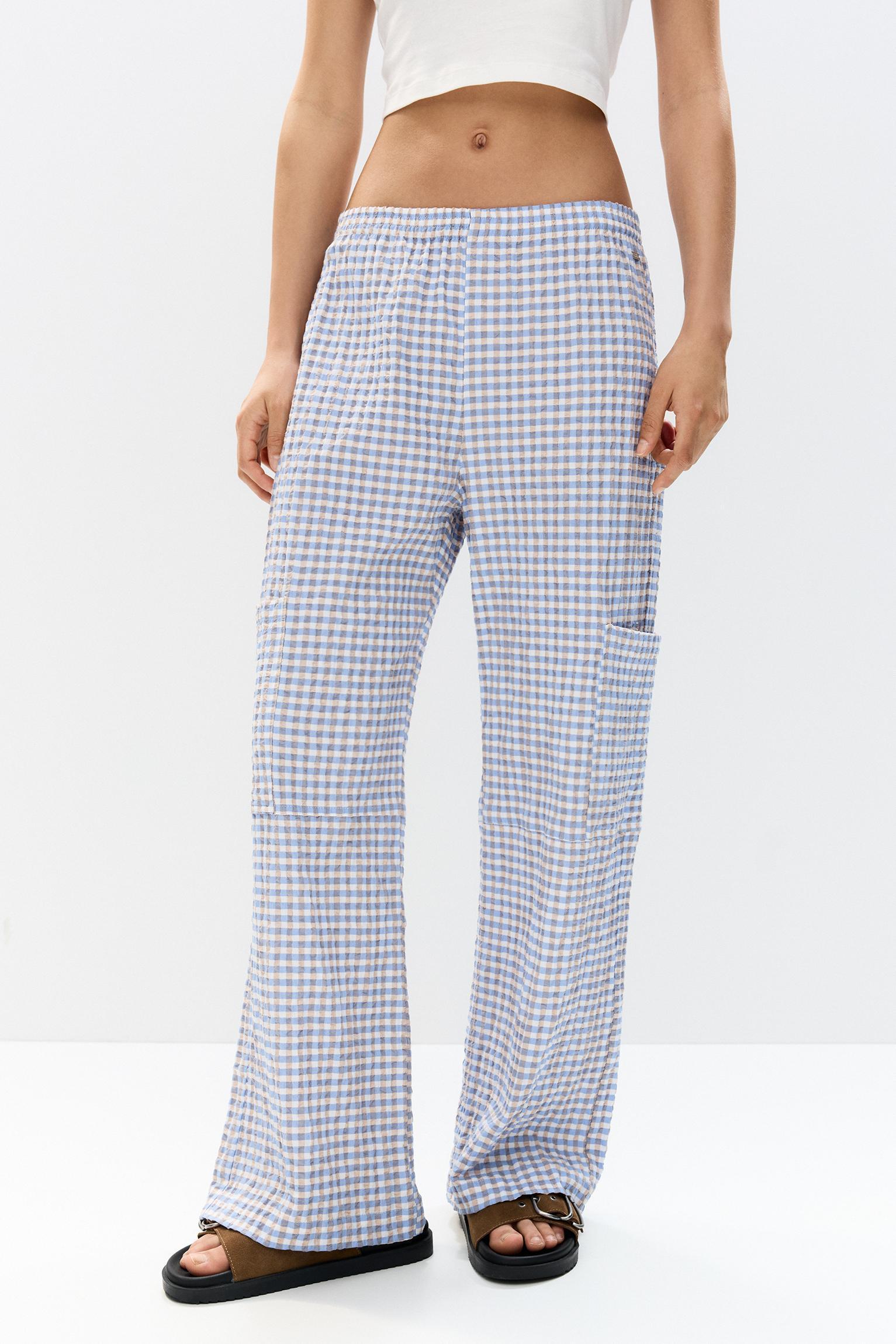 Checked pajama-style pants Product Image