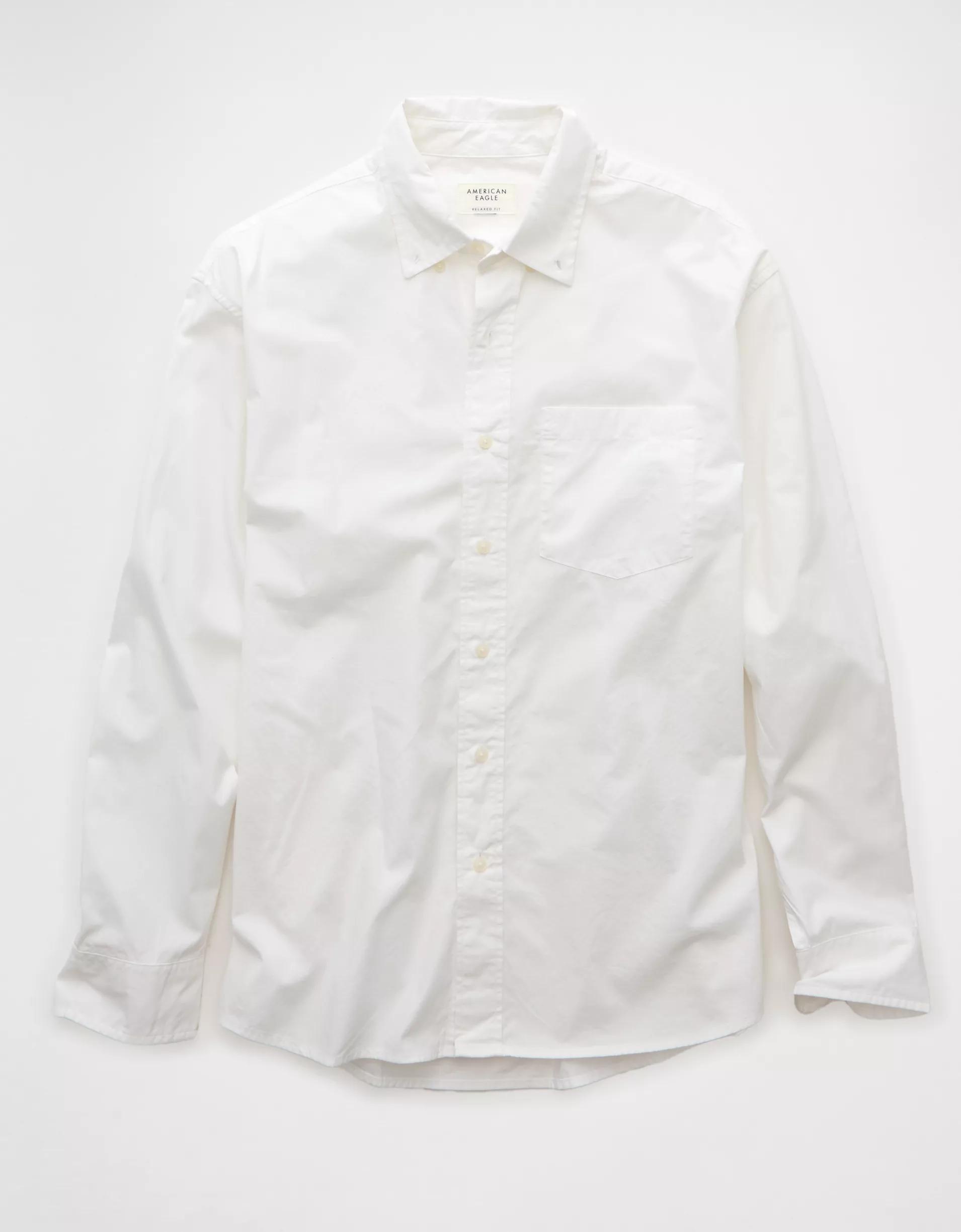 AE Everyday Relaxed Poplin Button-Up Shirt Product Image