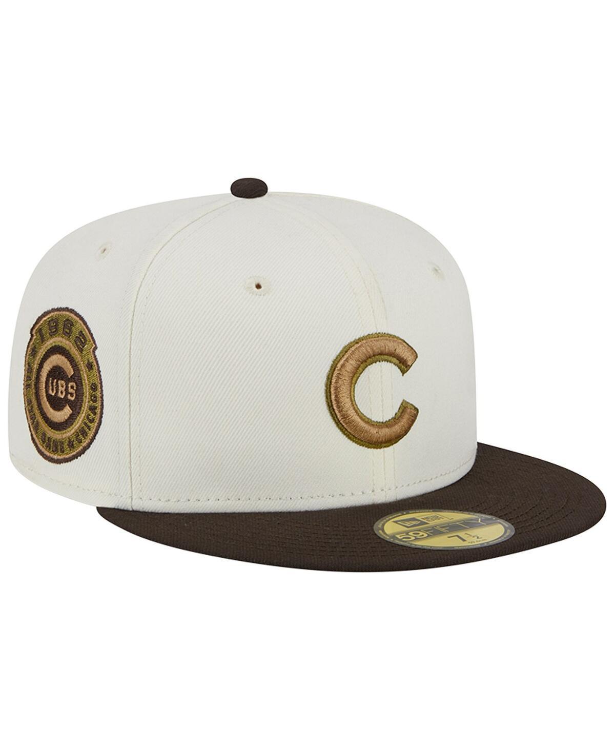 Mens New Era White/Brown Chicago Cubs 1962 MLB All-Star Game 59FIFTY Fitted Hat Product Image