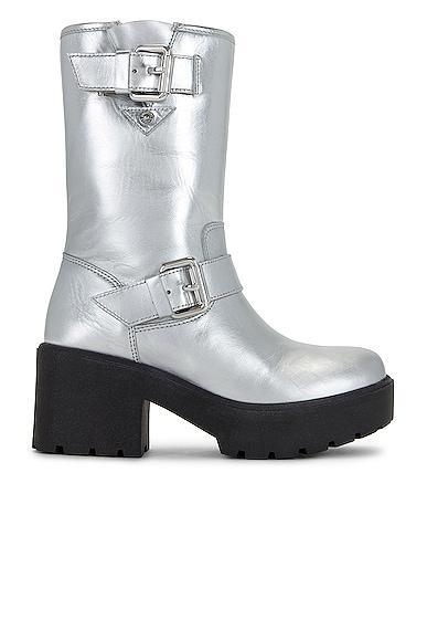 Moschino Jeans Soft Leather Boot in Metallic Product Image