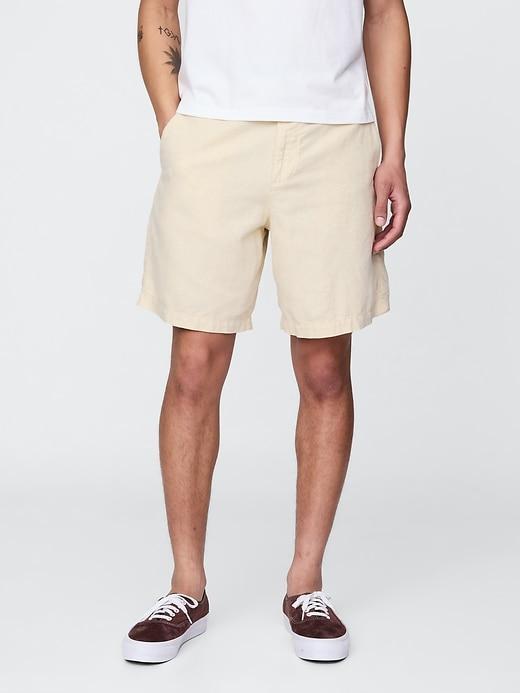 8" Linen-Cotton Shorts Product Image