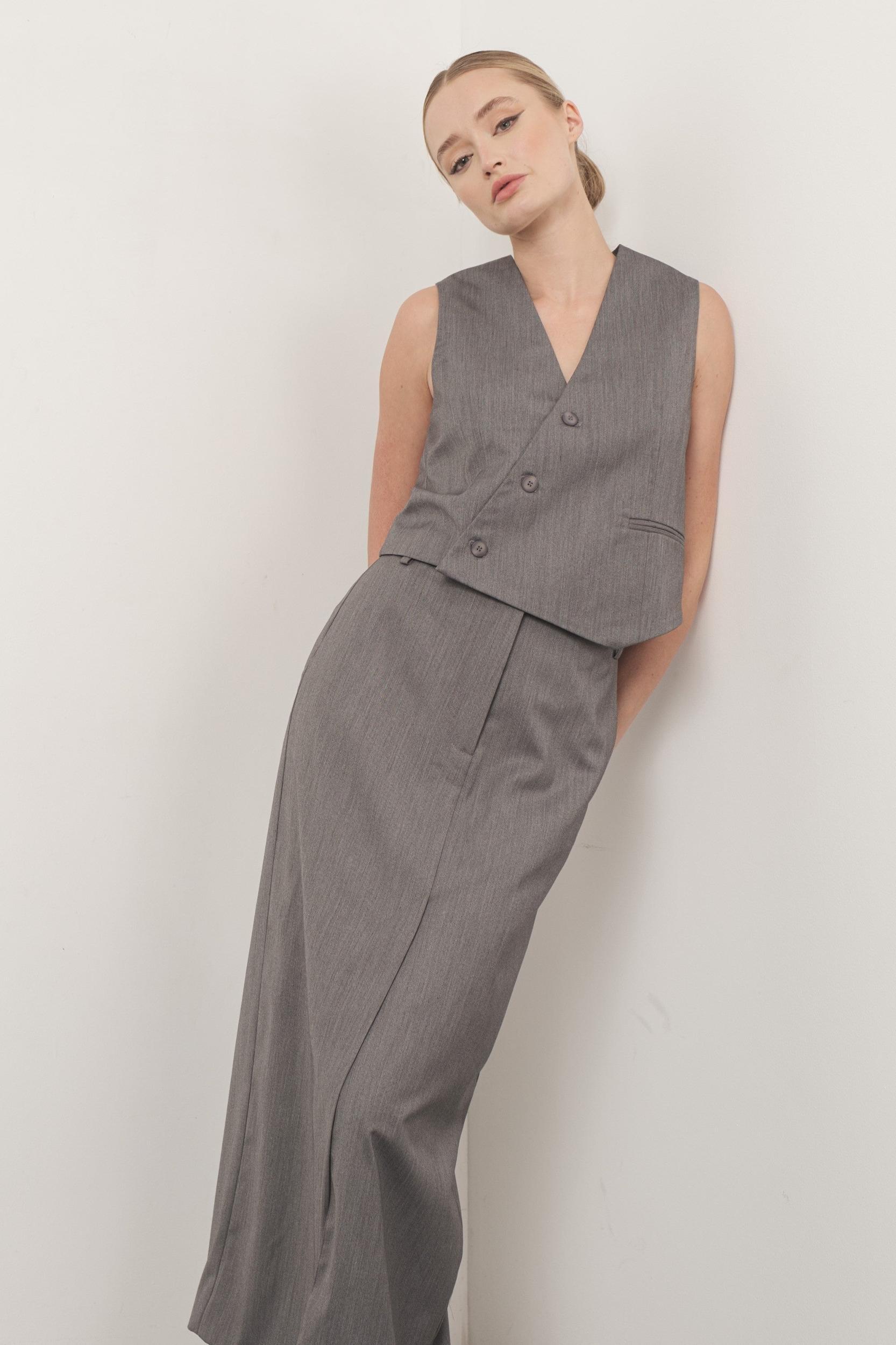 Asymmetrical Button Vest Product Image