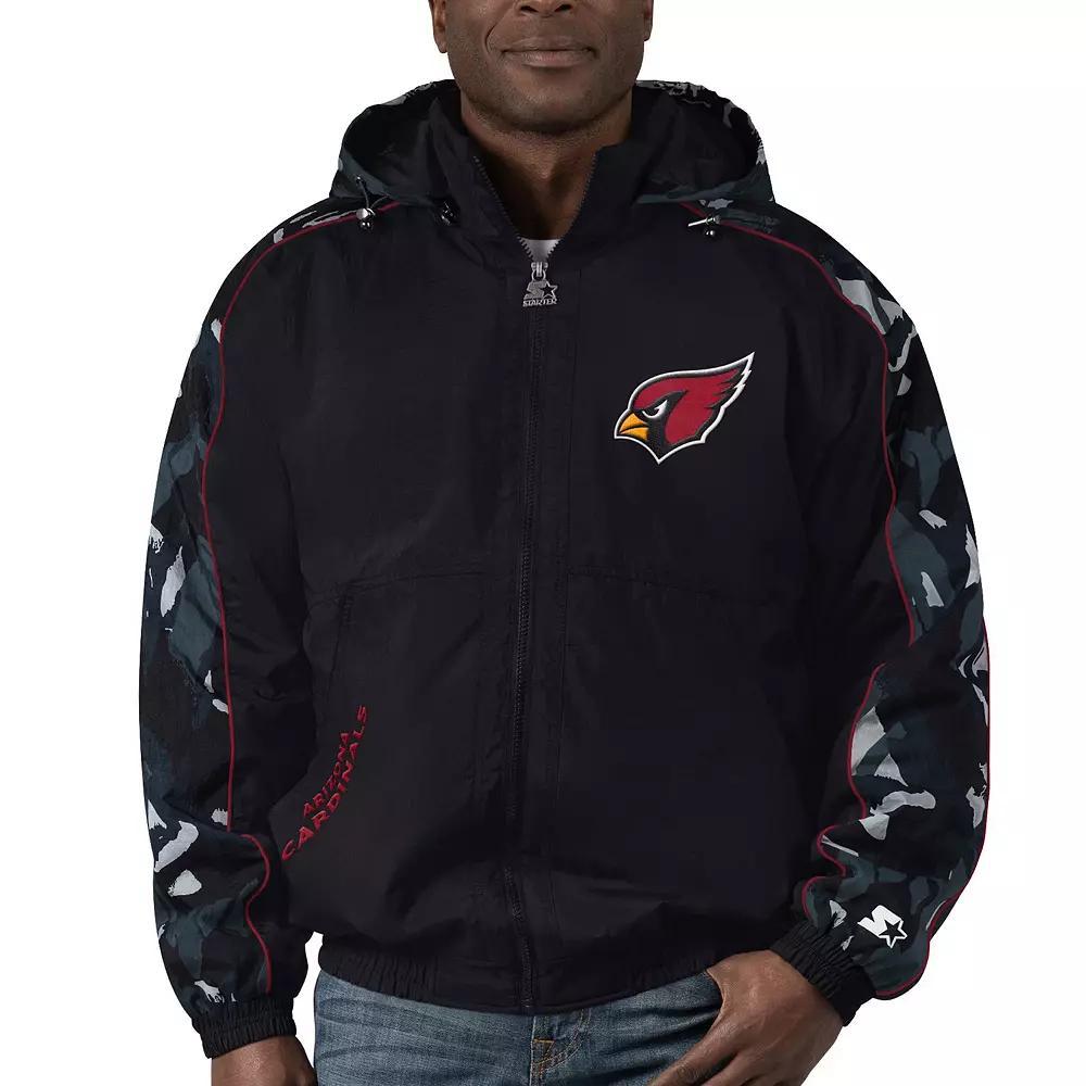 Men's Starter Black Arizona Cardinals Thursday Night Gridiron Full-Zip Hoodie, Size: Medium Product Image