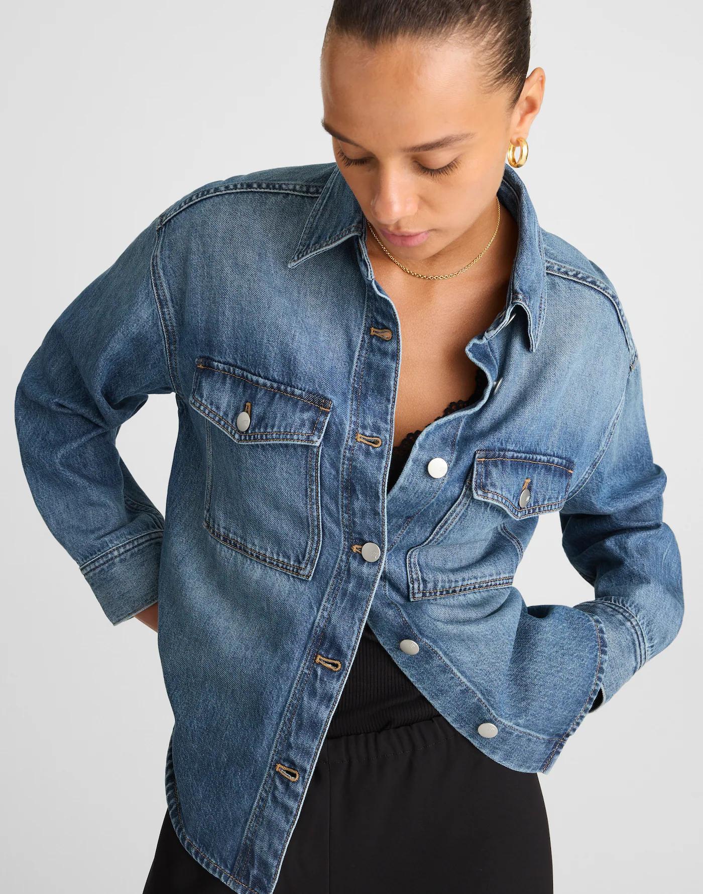Denim Oversized Shirt-Jacket Product Image