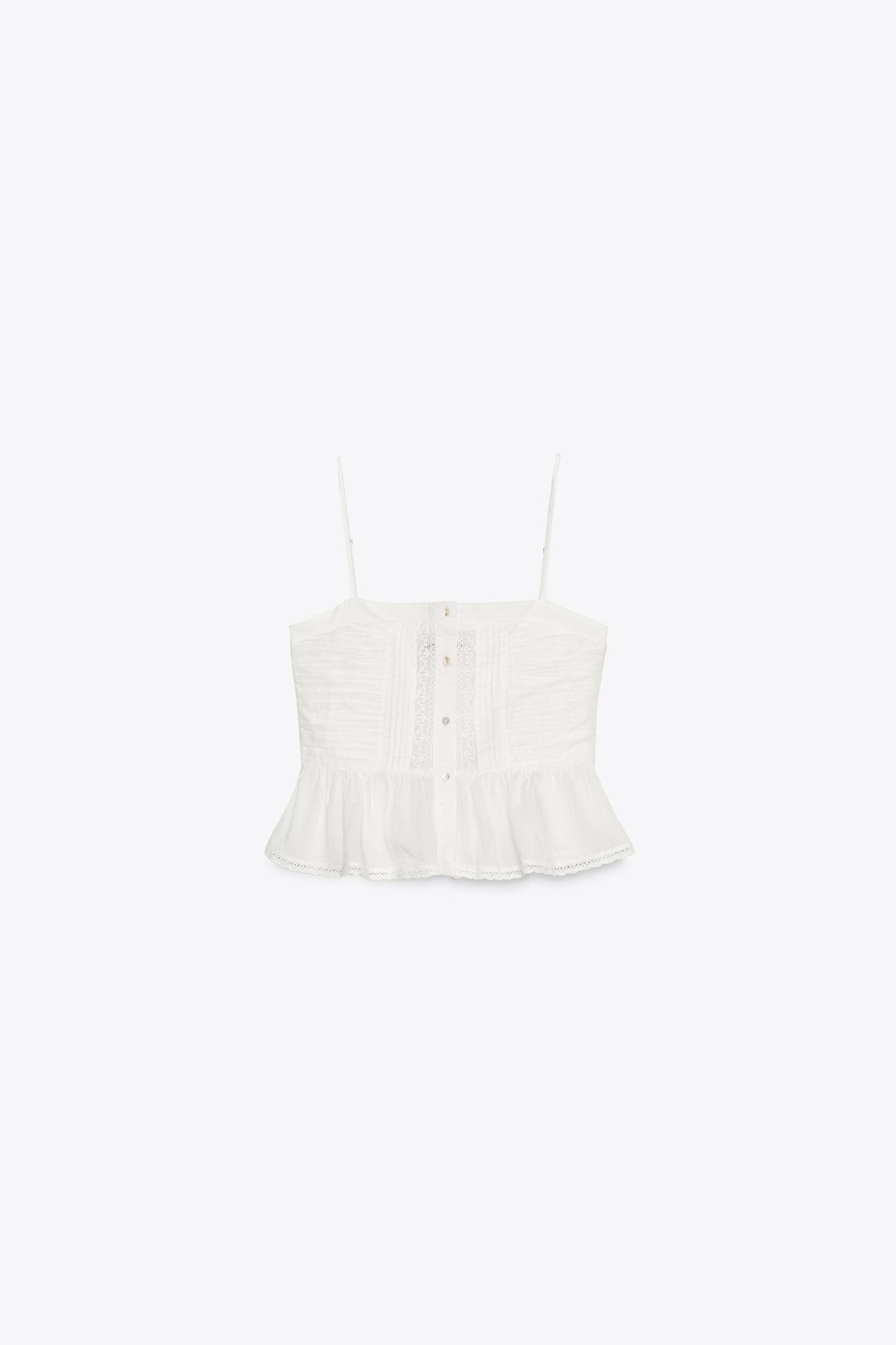 DRAPED EMBROIDERED TOP Product Image