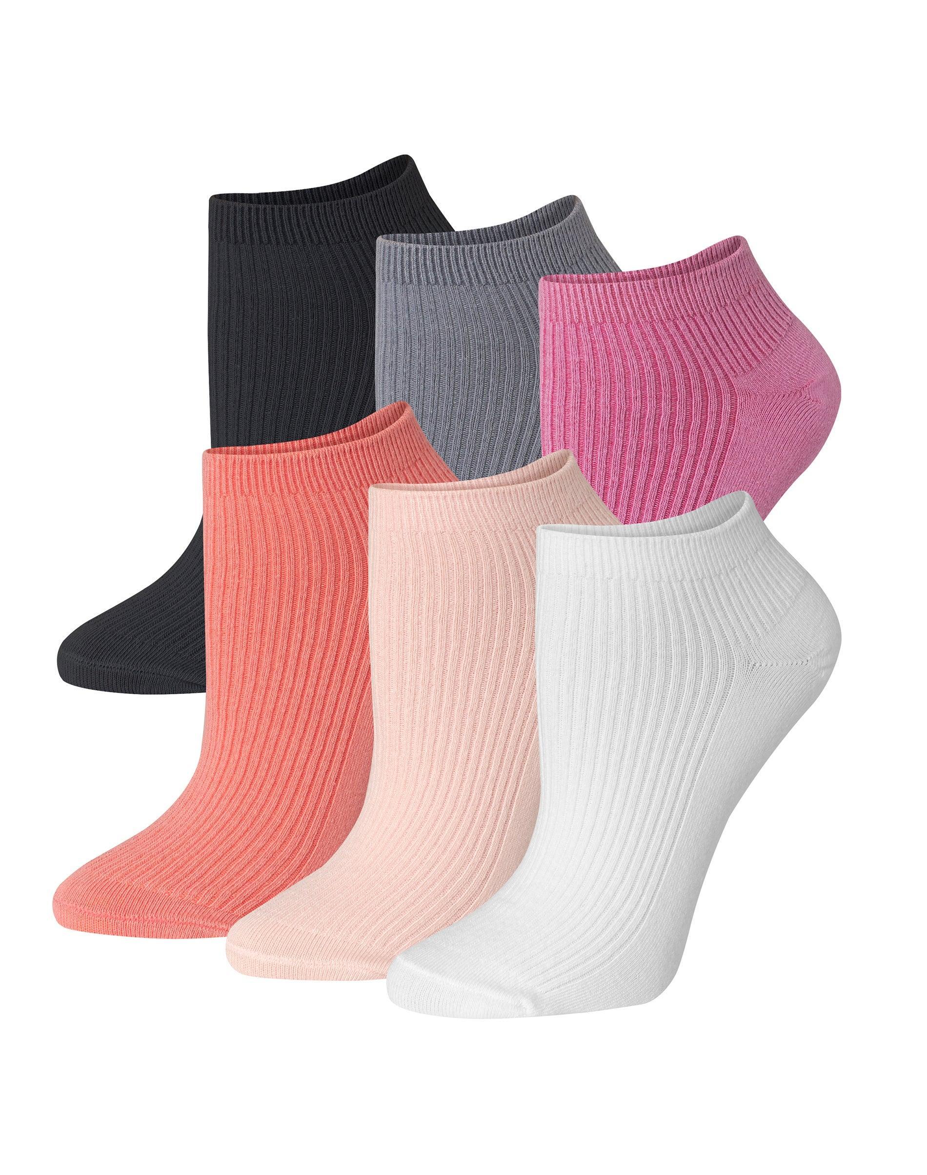 Hanes Originals Womens SuperSoft No Show Socks, Extended Sizes, 6-Pairs Black 8-12 Product Image