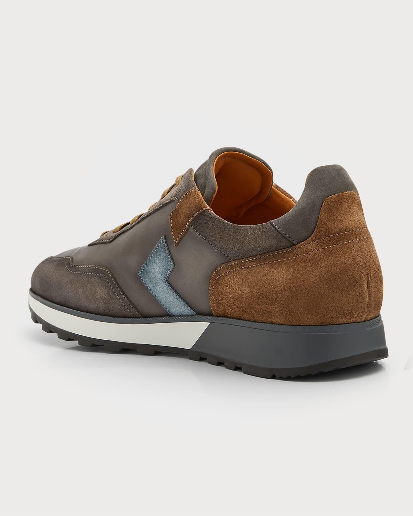 Men's Aero Leather & Suede Low-Top Sneakers Product Image