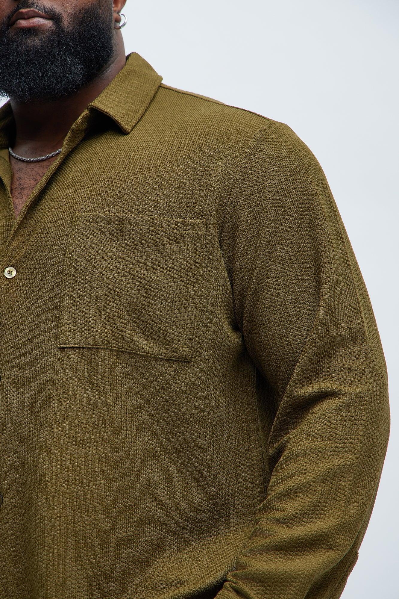 Capstan Textured Button Up Shirt - Olive Product Image