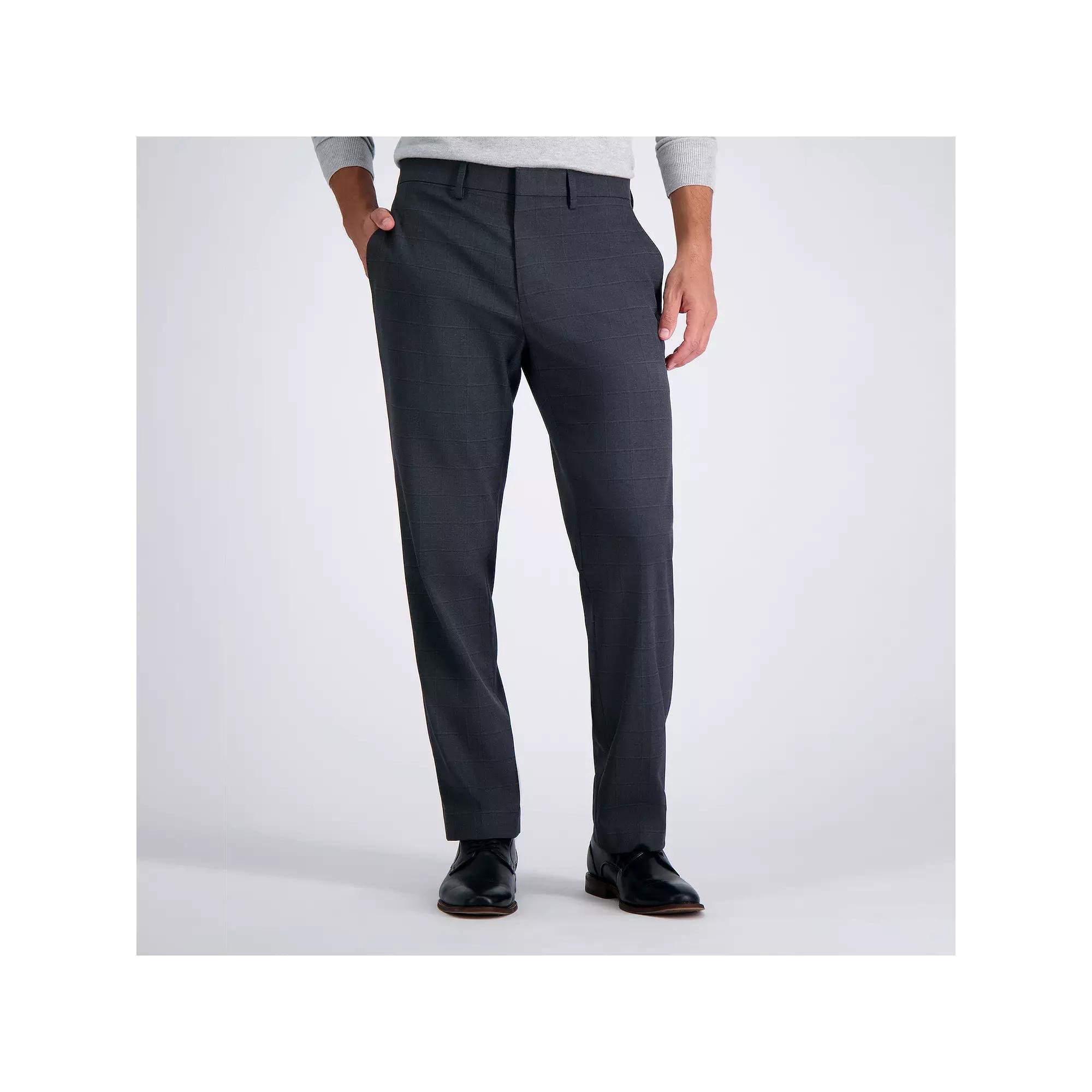 Men's J.M. Haggar Premium Tailored-Fit Stretch Flat-Front Suit Pants, Size: 36X30, Grey Windowpane Product Image