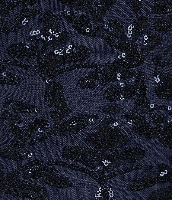 Honey and Rosie Pattern Sequin One Shoulder Double Strap Bodycon Dress Product Image