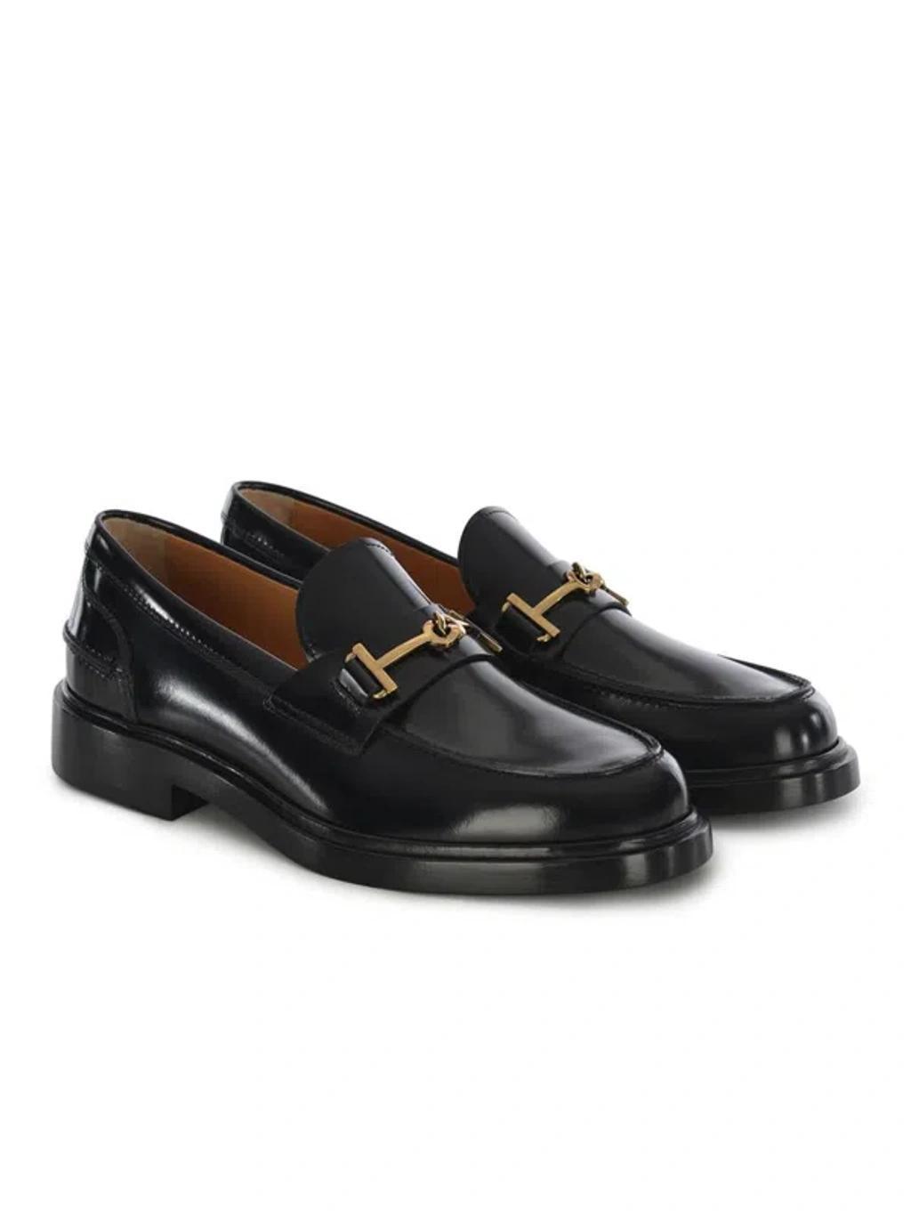 TOD'S Logo-plaque Leather Loafers Product Image