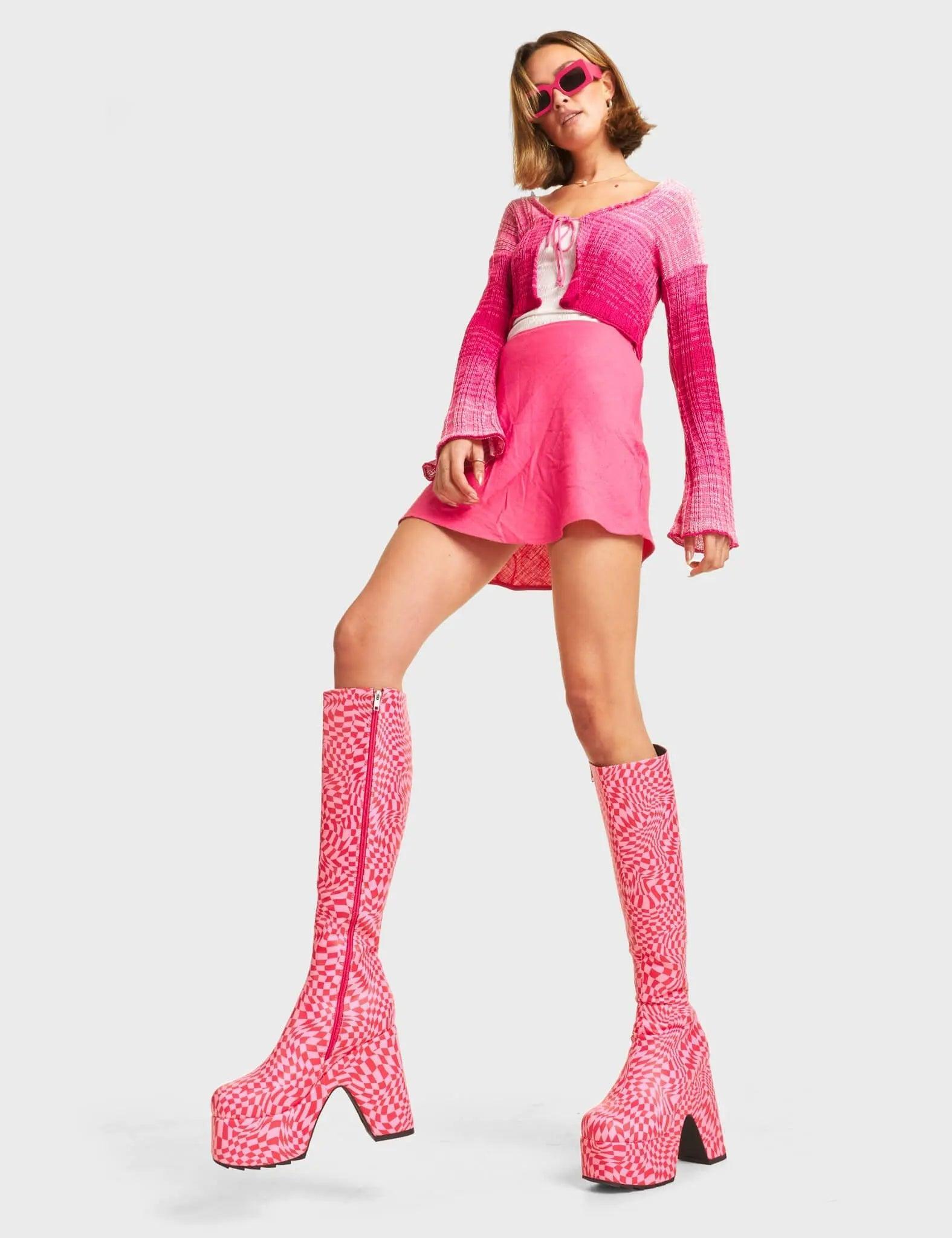 Willpower Platform Knee High Boots Product Image