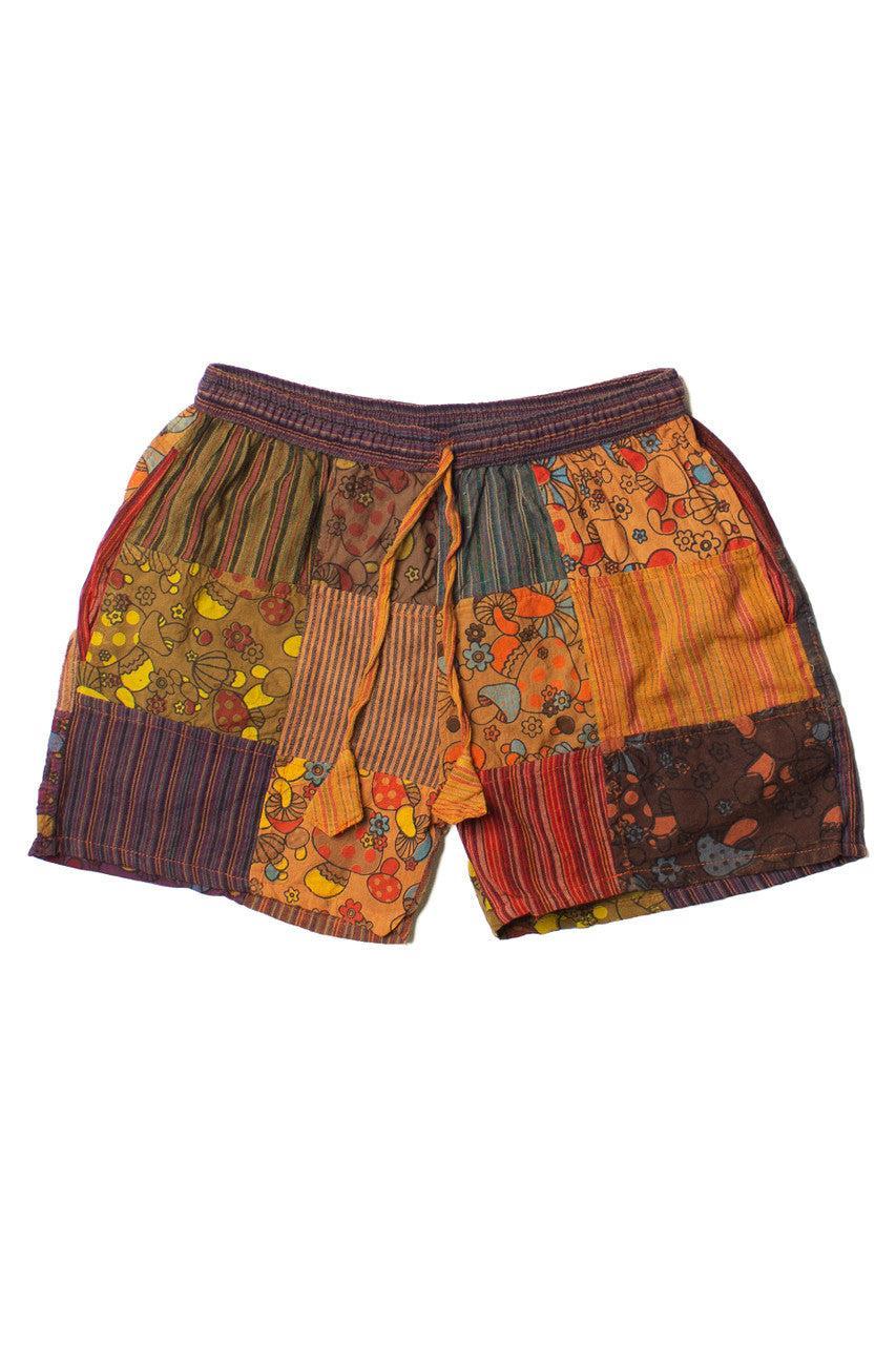 Mushroom Striped Patchwork Shorts Product Image