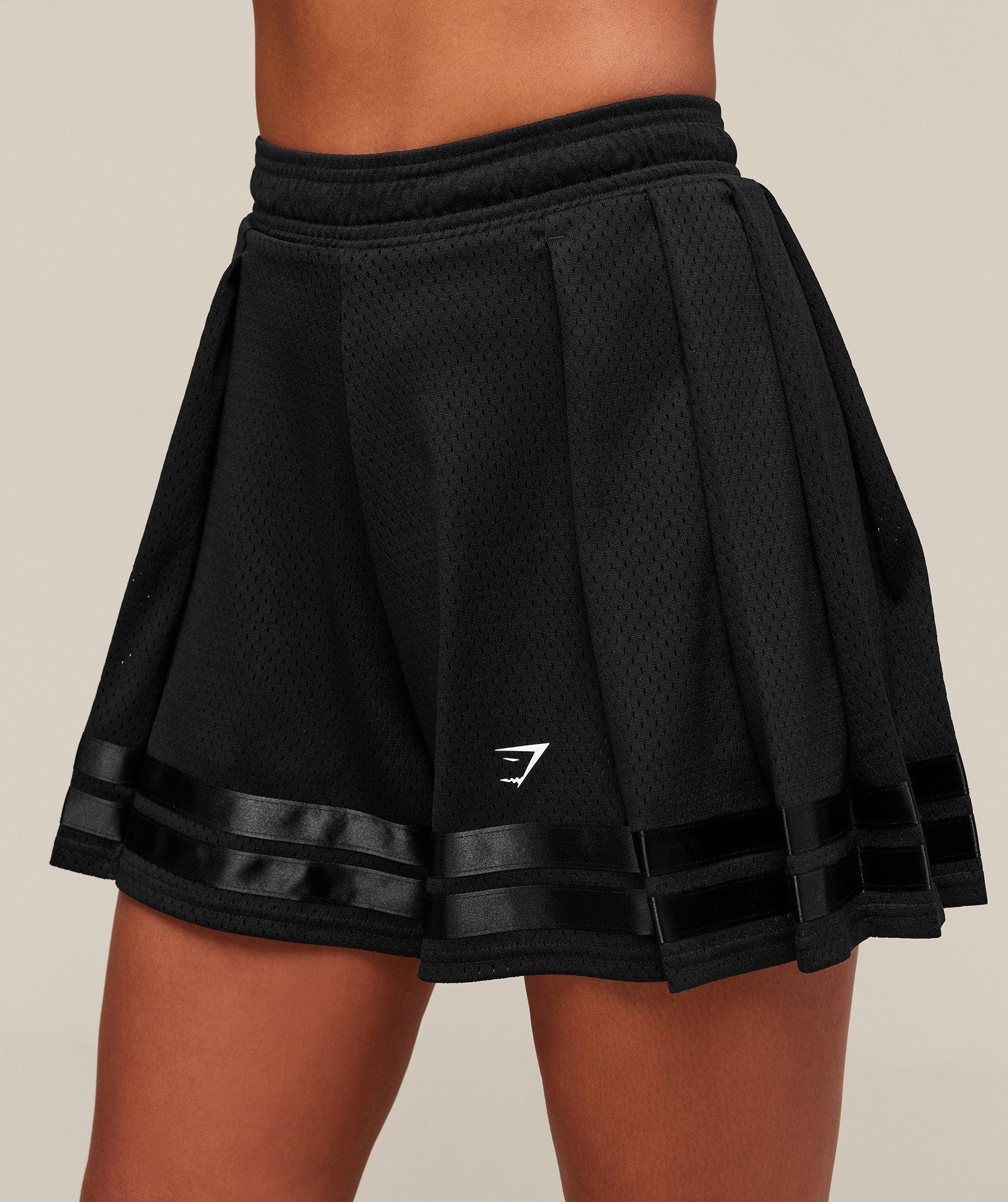 Gymshark Mesh Pleated Shorts - Black Female Product Image