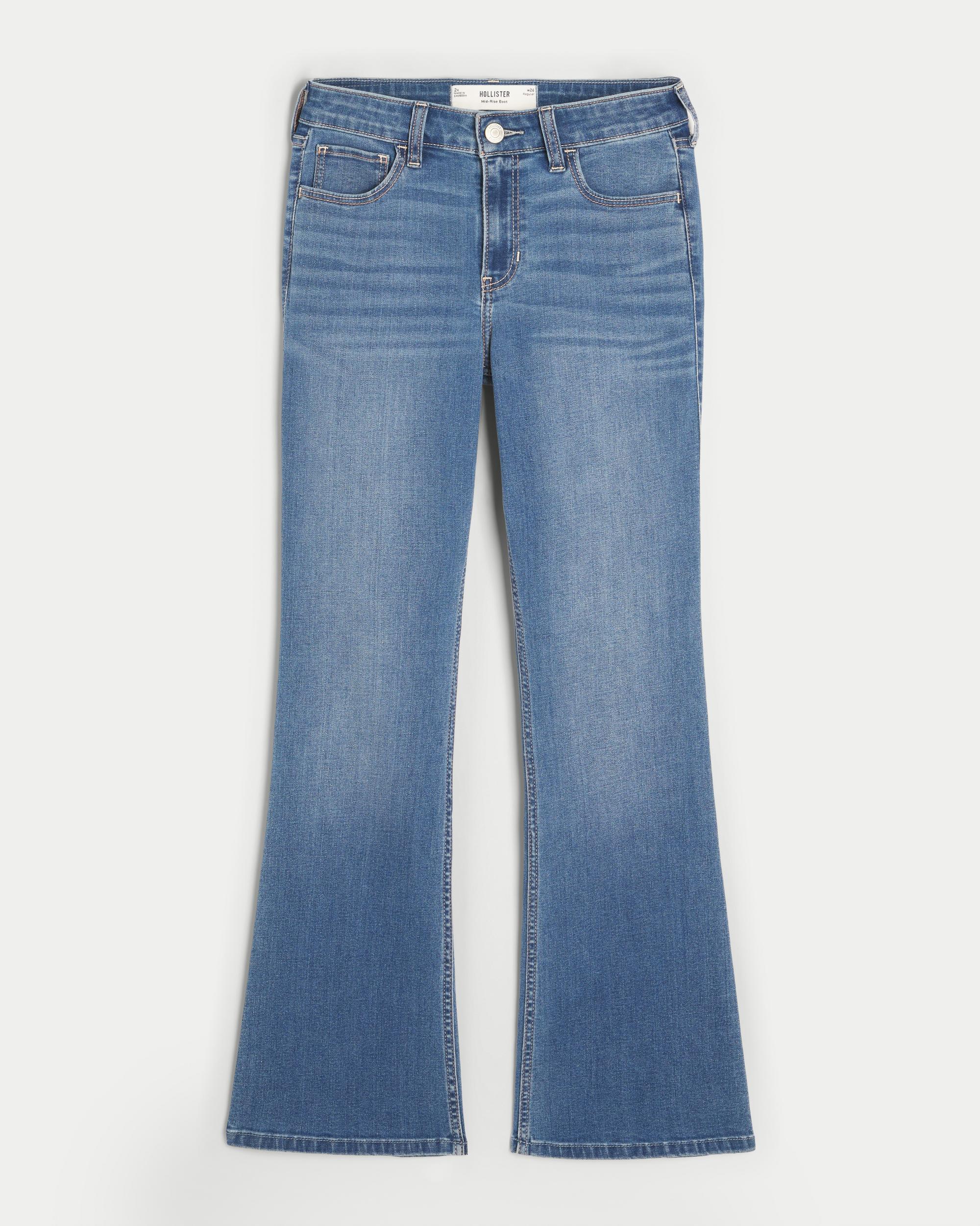 Mid-Rise Medium Wash Boot Jeans Product Image