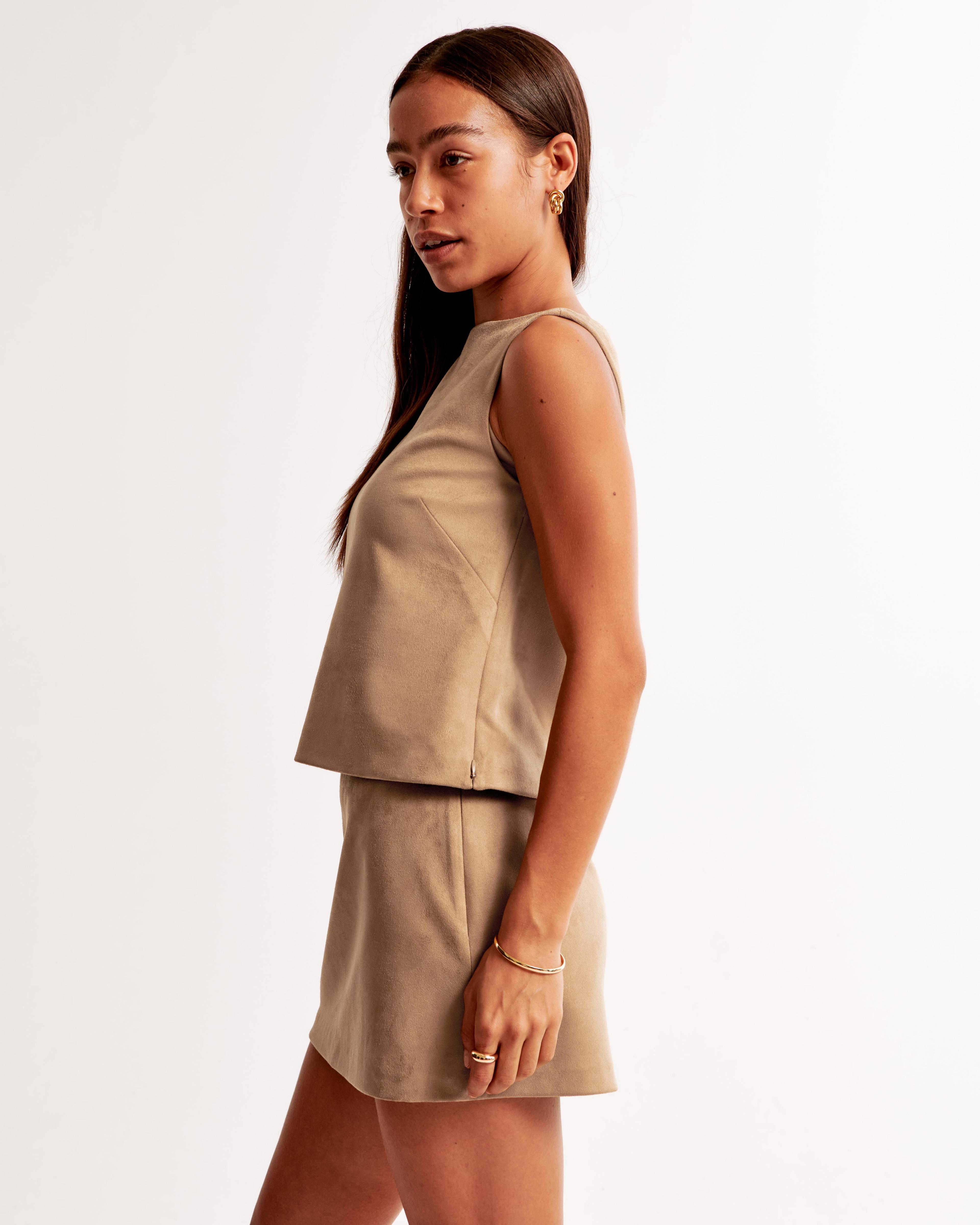 The A&F Scarlett Faux Suede Mini Skort Product Image