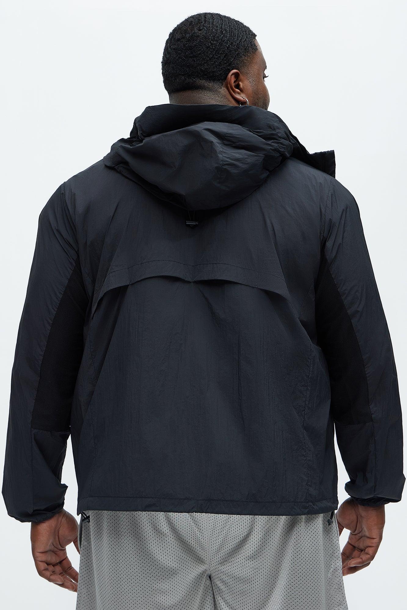 Mesh Panel Nylon Jacket - Black Product Image