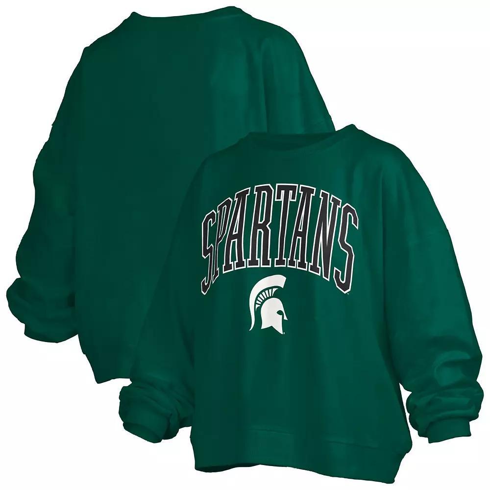 Women's Pressbox Green Michigan State Spartans Janise Arch Over Logo Waist Length Over Product Image