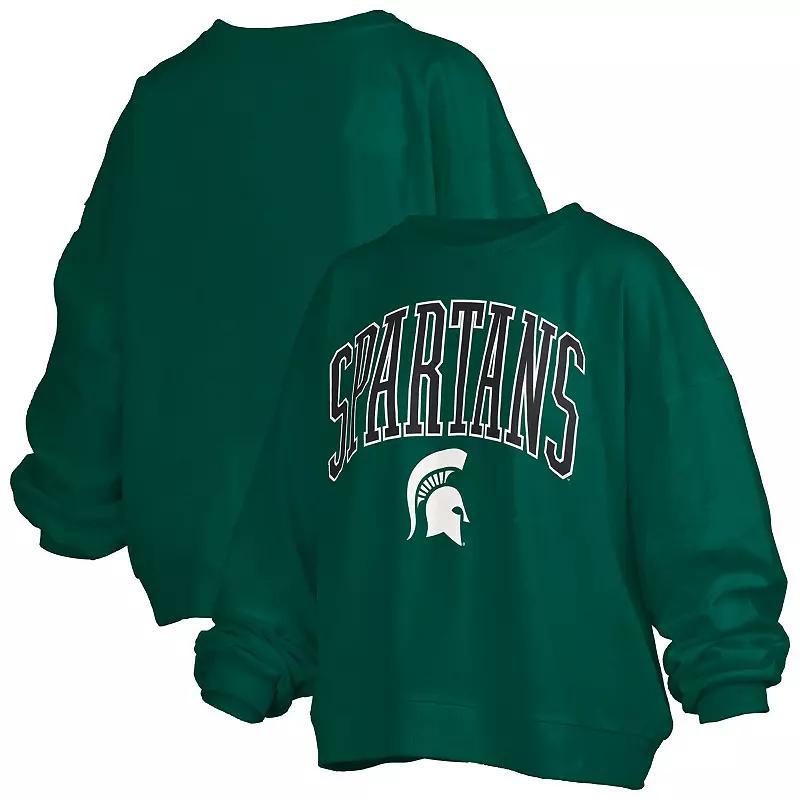 Women's Pressbox Green Michigan State Spartans Janise Arch Over Logo Waist Length Over Product Image