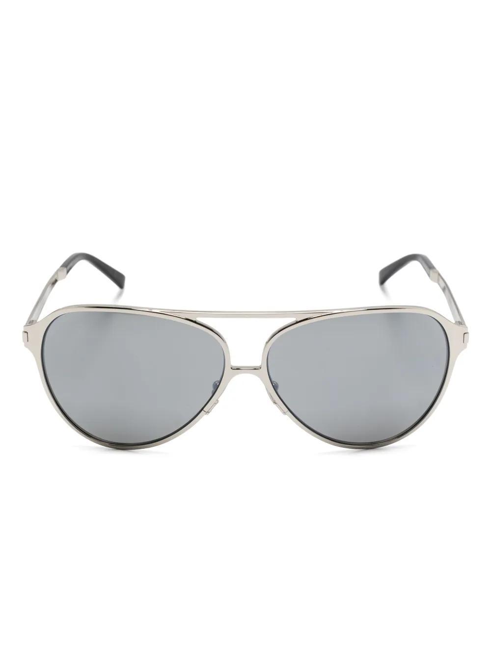 SAINT LAURENT Pilot-frame Sunglasses In Silver Product Image