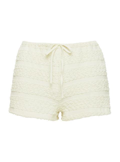 Pinup Broderie Micro Shorts Cream Product Image