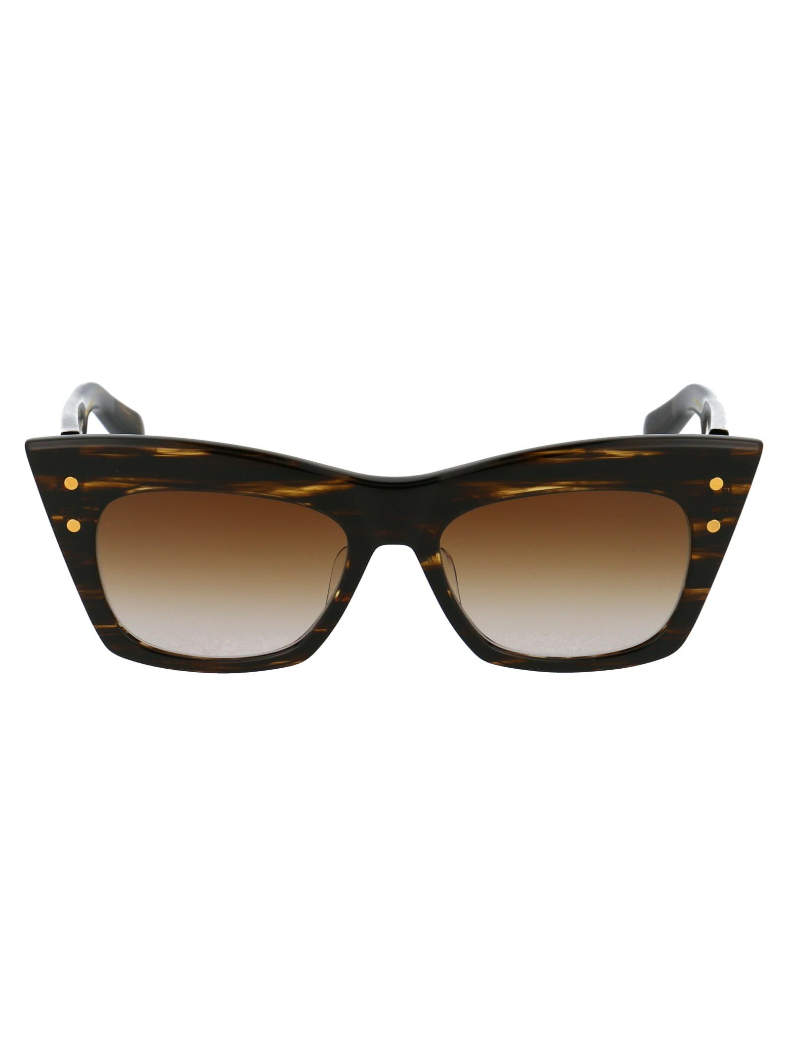 BALMAIN B-ii Sunglasses In Dark Brown Swirl Gold W/dark Brown To Clear Ar Product Image