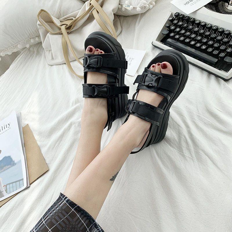 Buckle Detail Ankle Strap Platform Sandals Product Image