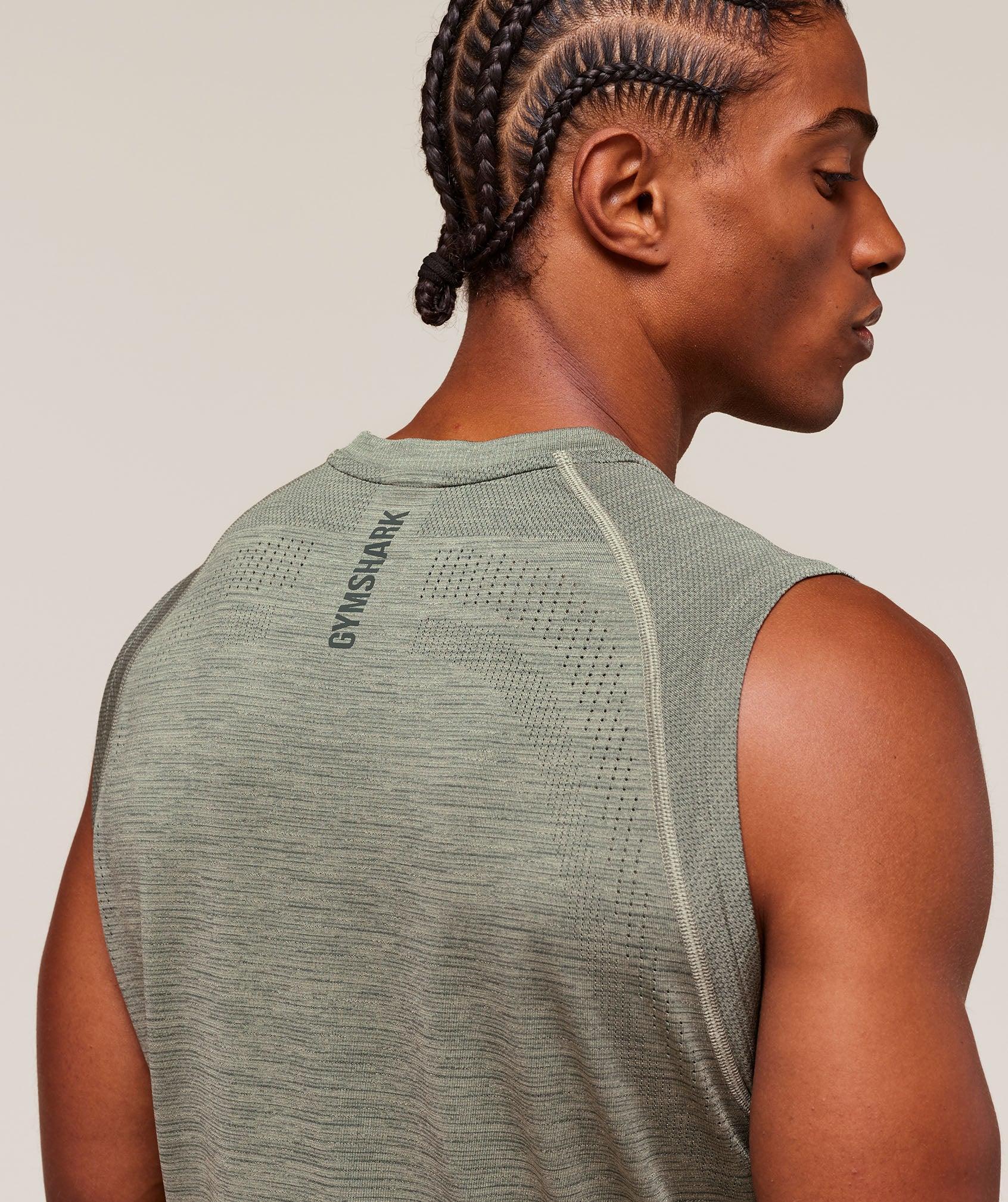 Gymshark Versatile Seamless Tank - Chalk Green/Slate Teal Male Product Image