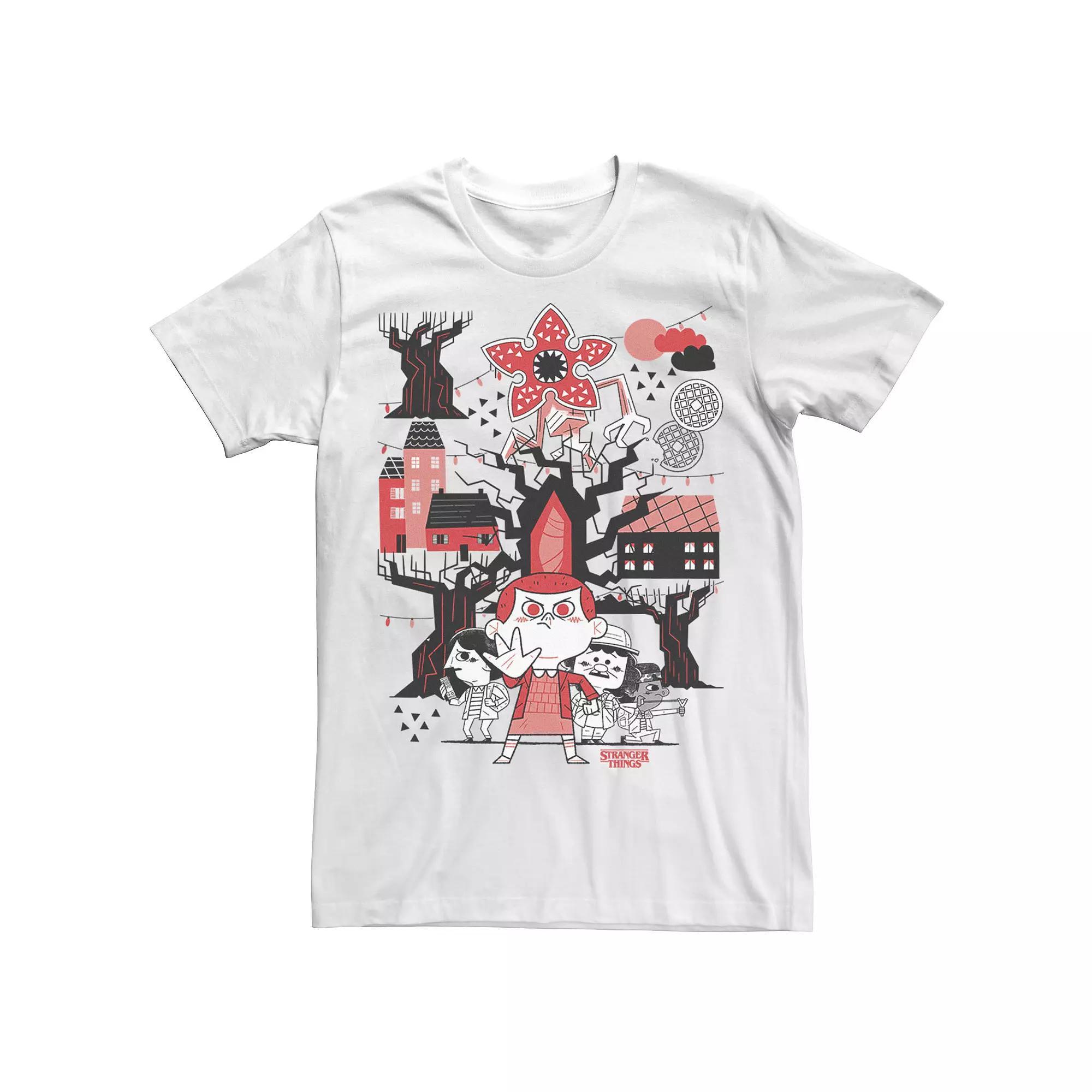 Big & Tall Stranger Things Day Group Shot Chibi Tee, Men's,  Product Image