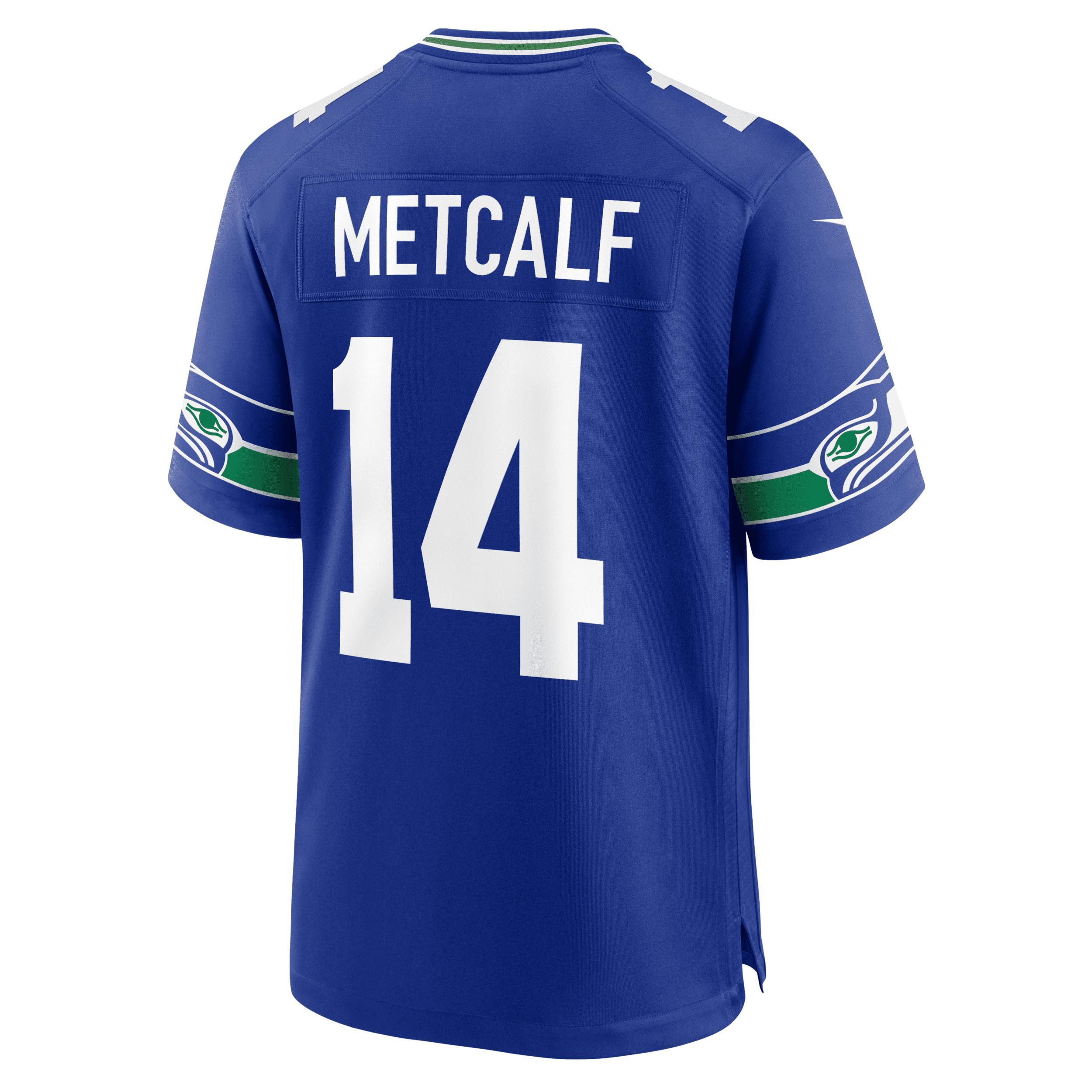 Men's Nike DK Metcalf Royal Seattle Seahawks Throwback Player Game Jersey, Size: 2XL, Blue Product Image