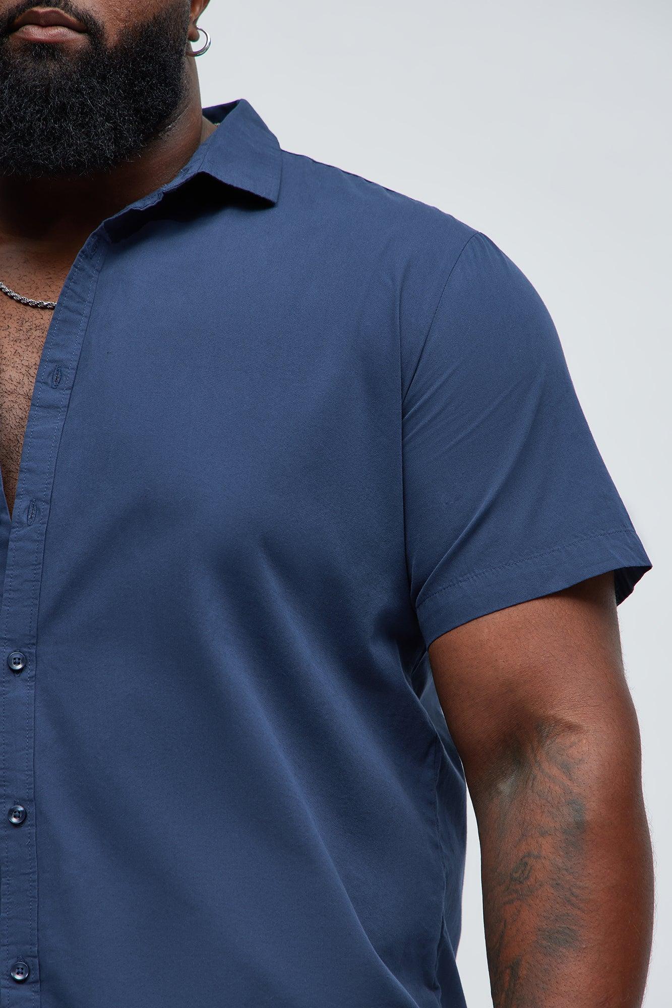 Ryland Short Sleeve Button Up Shirt - Navy Product Image