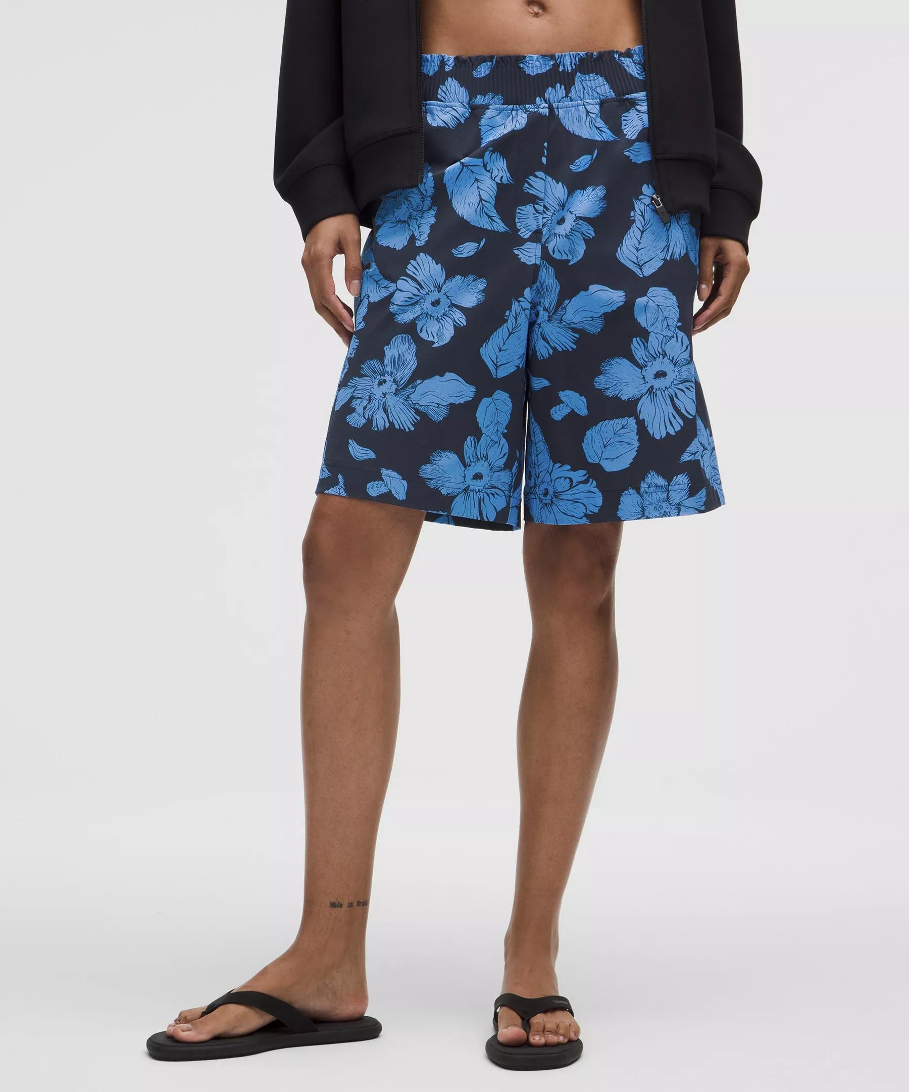 Stretch Woven Ruffle-Waist High-Rise Short 9" Product Image