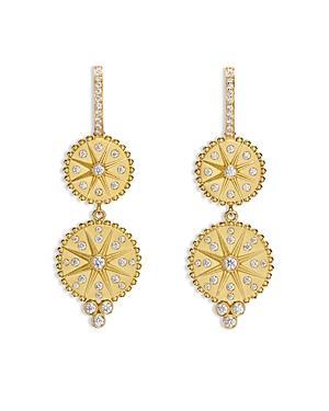 Womens Celestial Orbit 18K Yellow Gold & 0.67 TCW Diamond Double-Drop Earrings Product Image